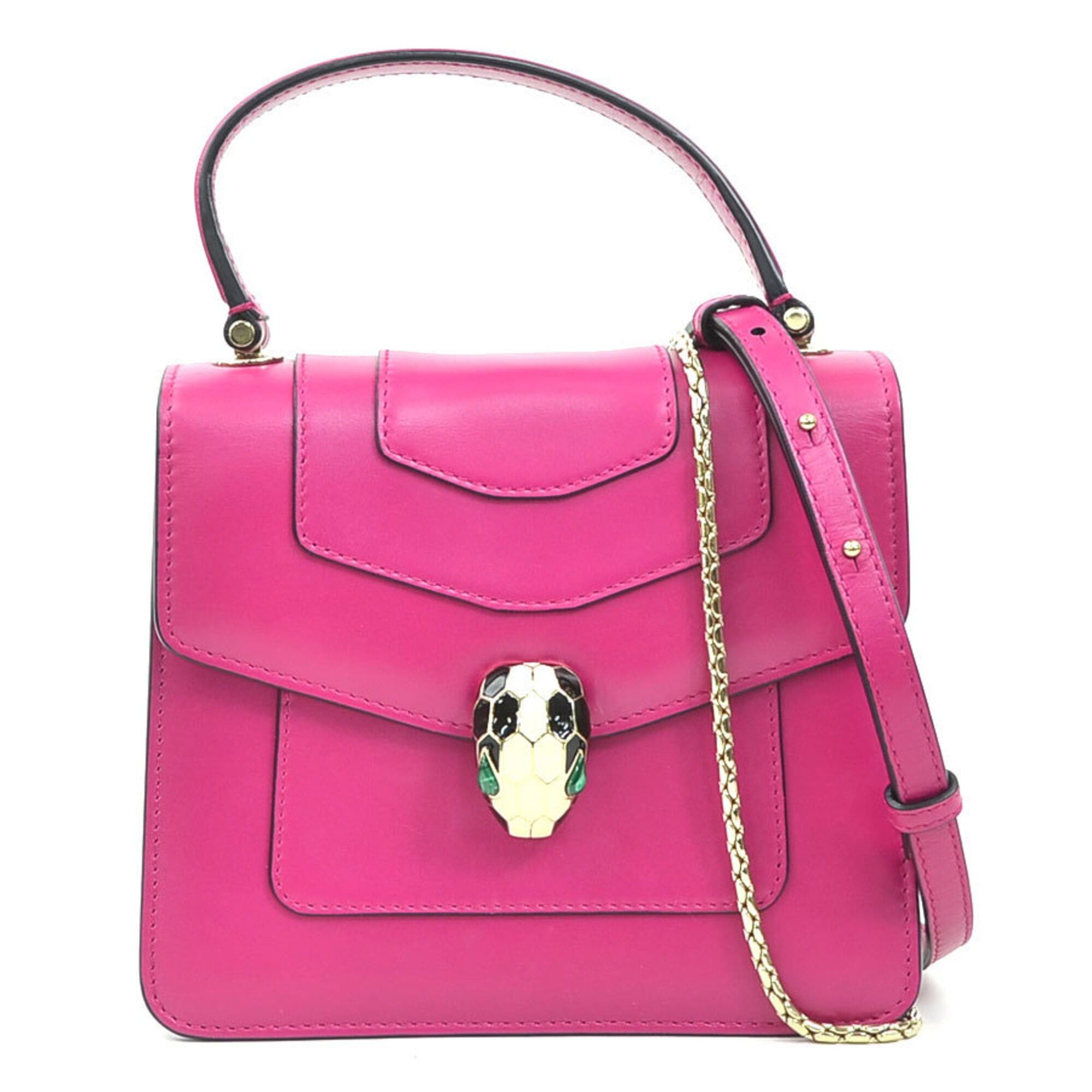 Bvlgari Bulgari BVLGARI Serpenti Forever Leather Handbag Shoulder Bag, Magenta Gold, Women's e62184c Size ONE SIZE - 1 Thumbnail