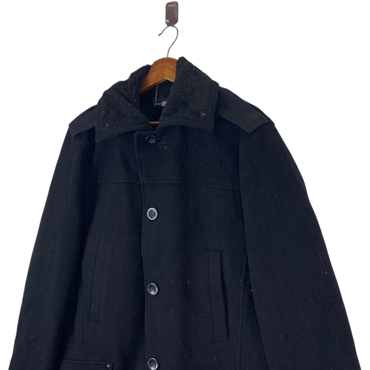 Black Rivet × Vintage Vintage BLACK RIVET Overcoat Heavy Jacket Size US L / EU 52-54 / 3 - 3 Thumbnail