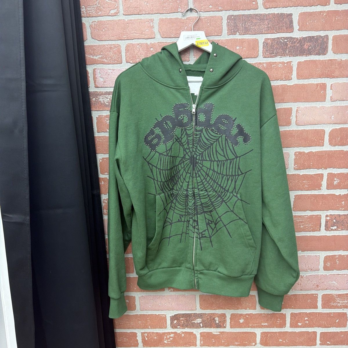 Sp5der Sp5der Worldwide GreenZip Up Studded Hoodie Size M Worn Once Size US M / EU 48-50 / 2 - 2 Thumbnail