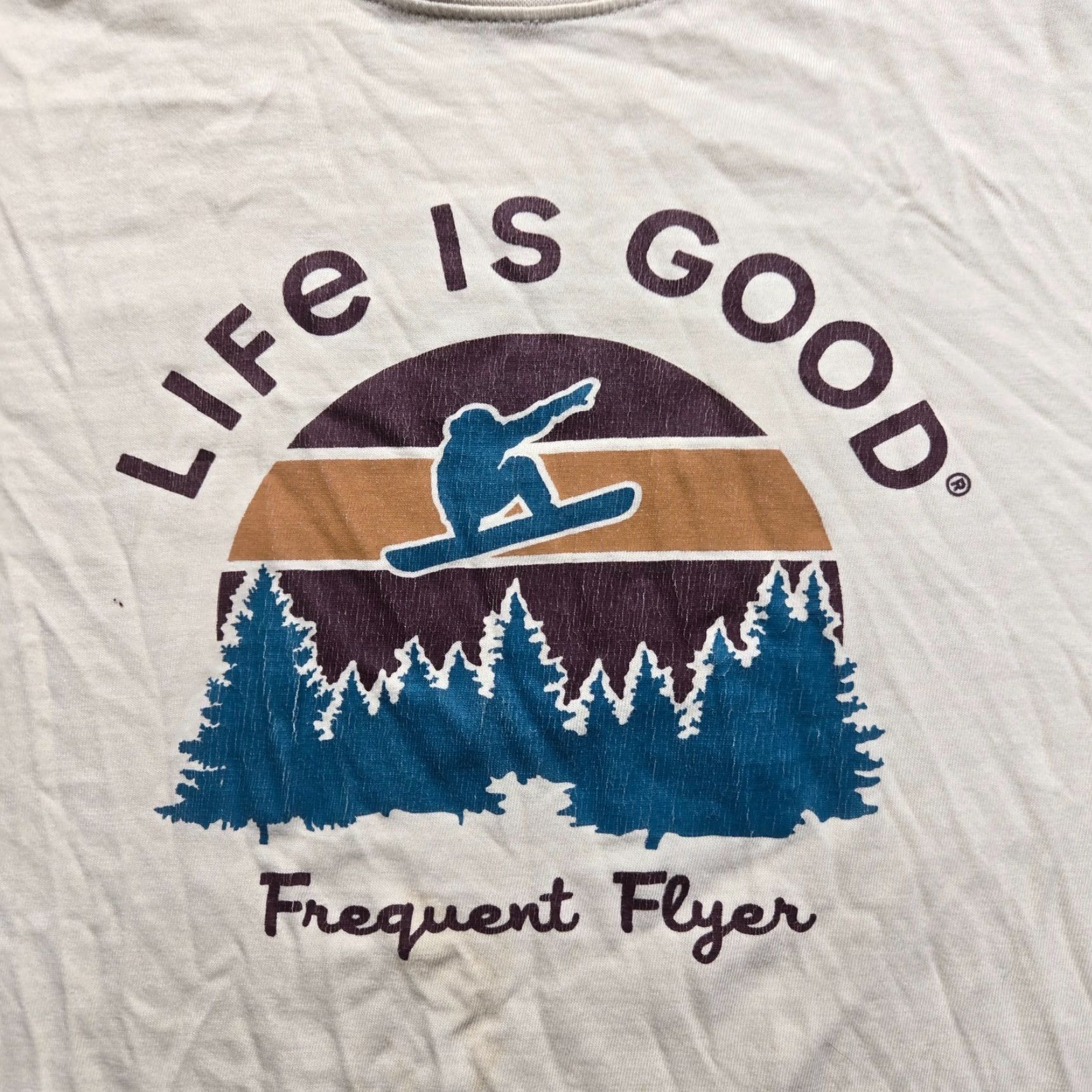 Life is Good VINTAGE Life is Good Shirt Men Large Beige Long Sleeve Graphic Print Mountains Autumn Gear 90s Mens Size US L / EU 52-54 / 3 - 2 Thumbnail