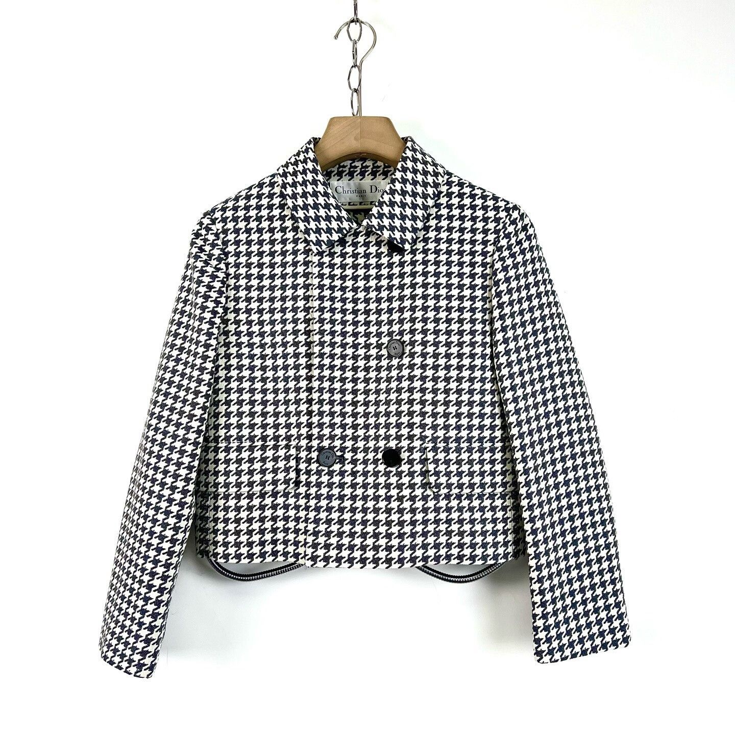 Dior Dior Houndstooth Double-Breasted Short Coat Size S / US 4 / IT 40 - 1 Thumbnail