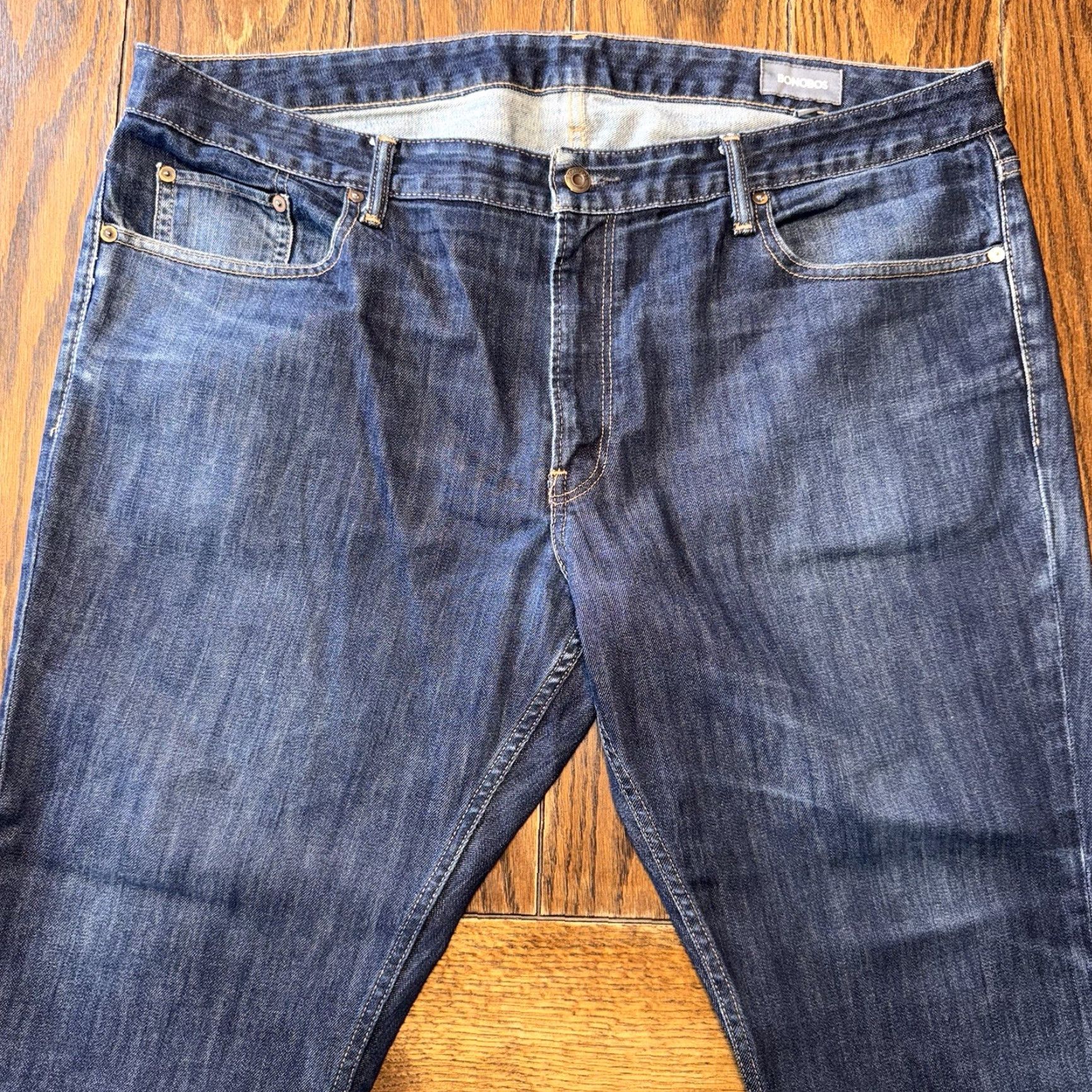 Bonobos Bonobos Jeans Men’s Slim Straight Denim Tailored Fit 40x32 Medium Wash Blue 5-Pocket Logo Zipper Button Size US 40 / EU 56 - 2 Thumbnail