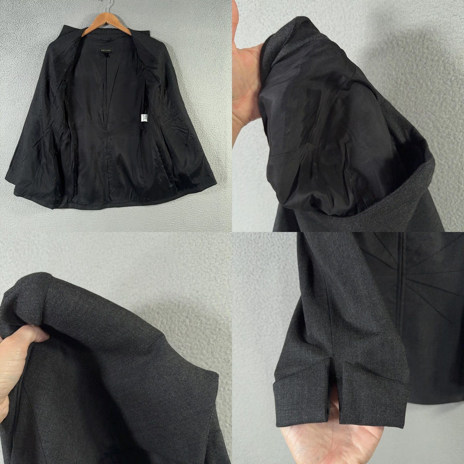 Escada VINTAGE Escada Blazer Womens 10 Wool Structured Jacket Two Way Zip Long Sleeve Modern Size L / US 10 / IT 46 - 10 Thumbnail