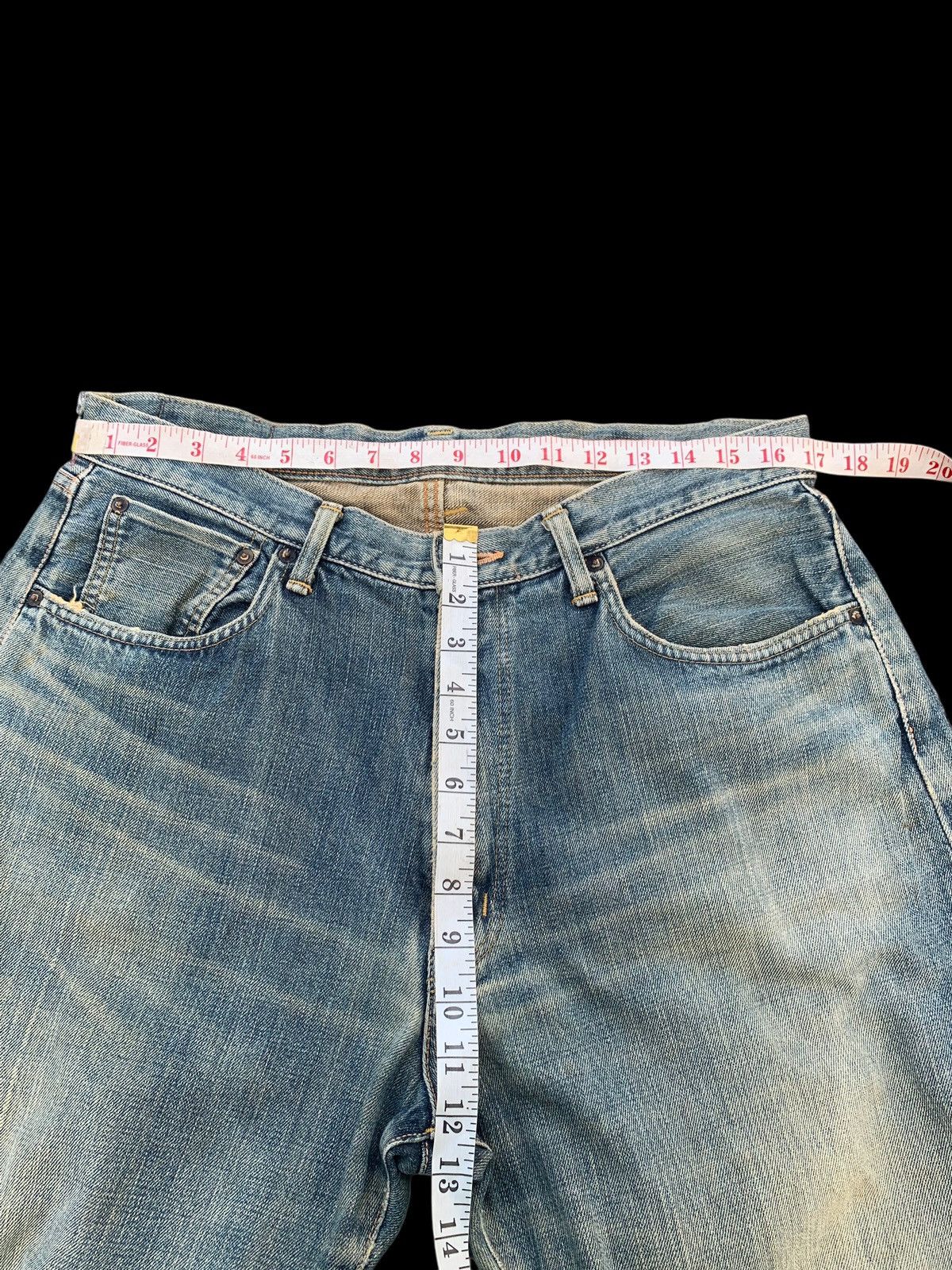 Kapital VINTAGE EDWIN 505 SELVEDGE FADED&RUSTY DISTRESSED DENIM Size US 28 / EU 44 - 17 Thumbnail
