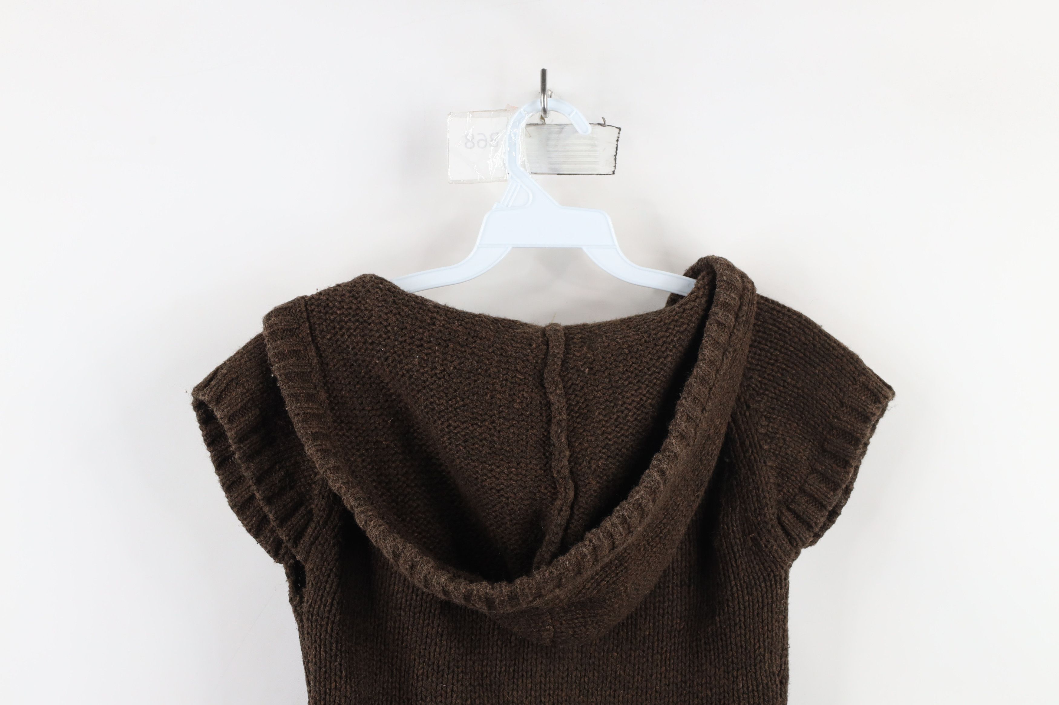 Mossimo × Vintage Vintage 90s Y2K Mossimo Cropped Bella Knit Hoodie Sweater Size XS / US 0-2 / IT 36-38 - 11 Thumbnail