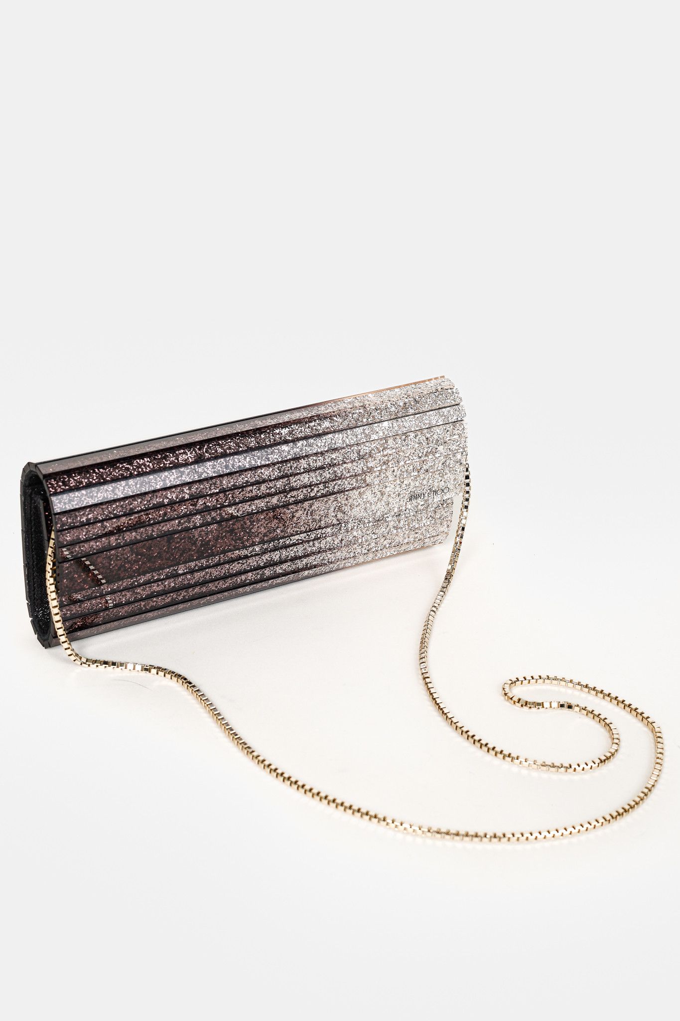Jimmy Choo Jimmy Choo Sweetie Glitter Lucite Clutch in Black Champagne Size ONE SIZE - 5 Thumbnail