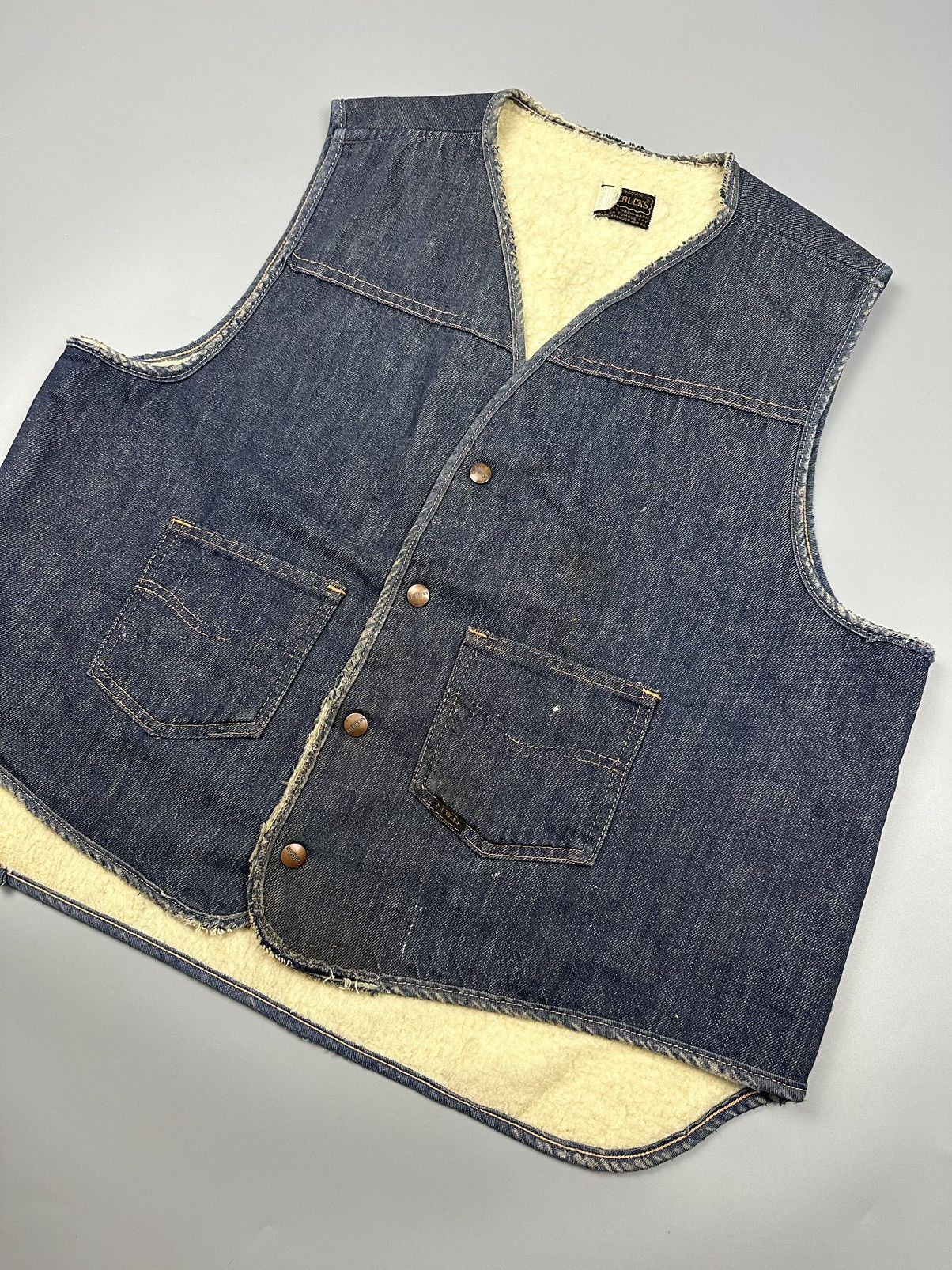 Vintage Vintage 80s Reobucks Sherpa Denim Vest Size US XL / EU 56 / 4 - 3 Thumbnail