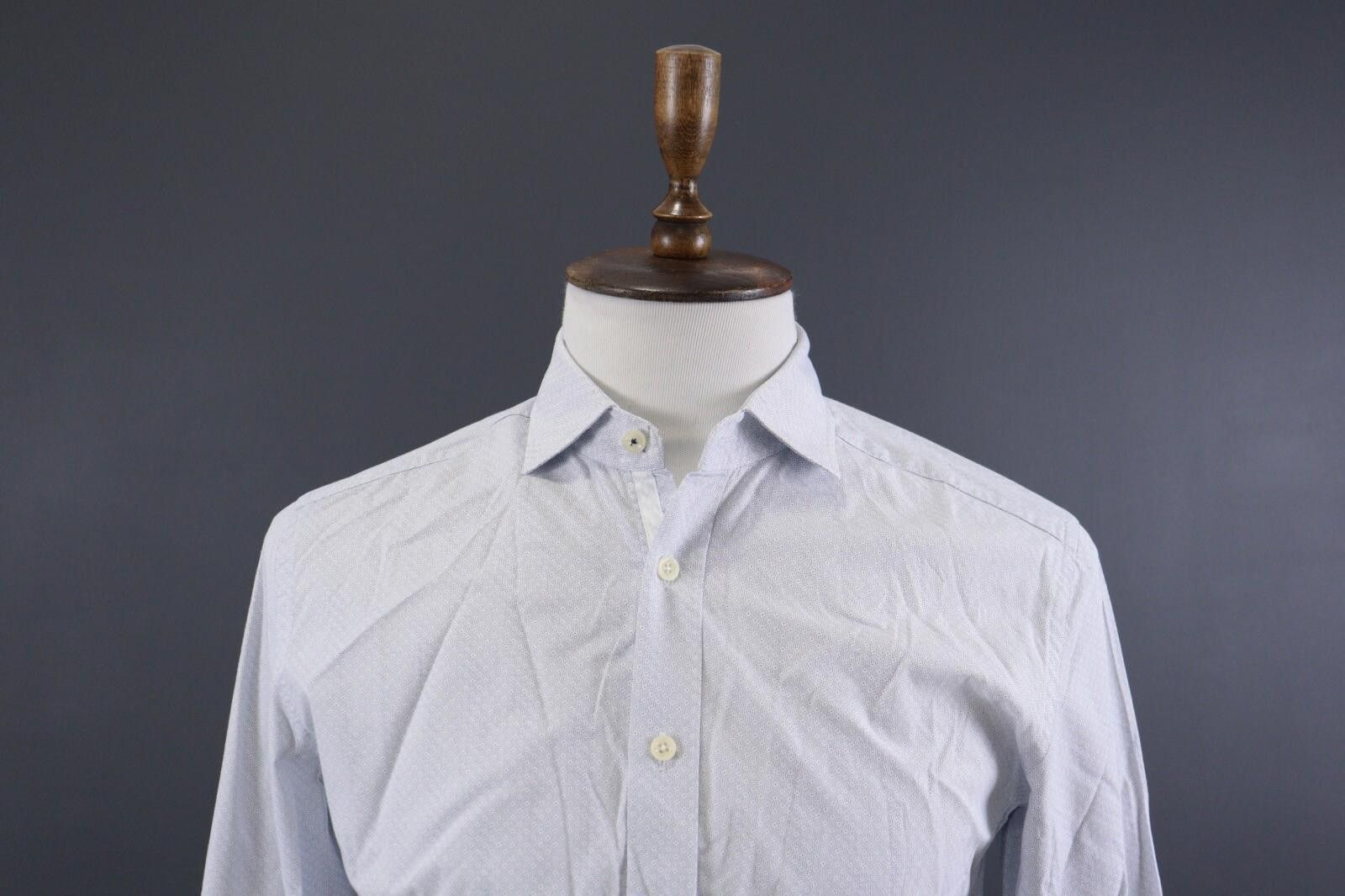 Designer Hackett London Slim Fit Luxury Blue Shirt Size M Size US M / EU 48-50 / 2 - 2 Thumbnail