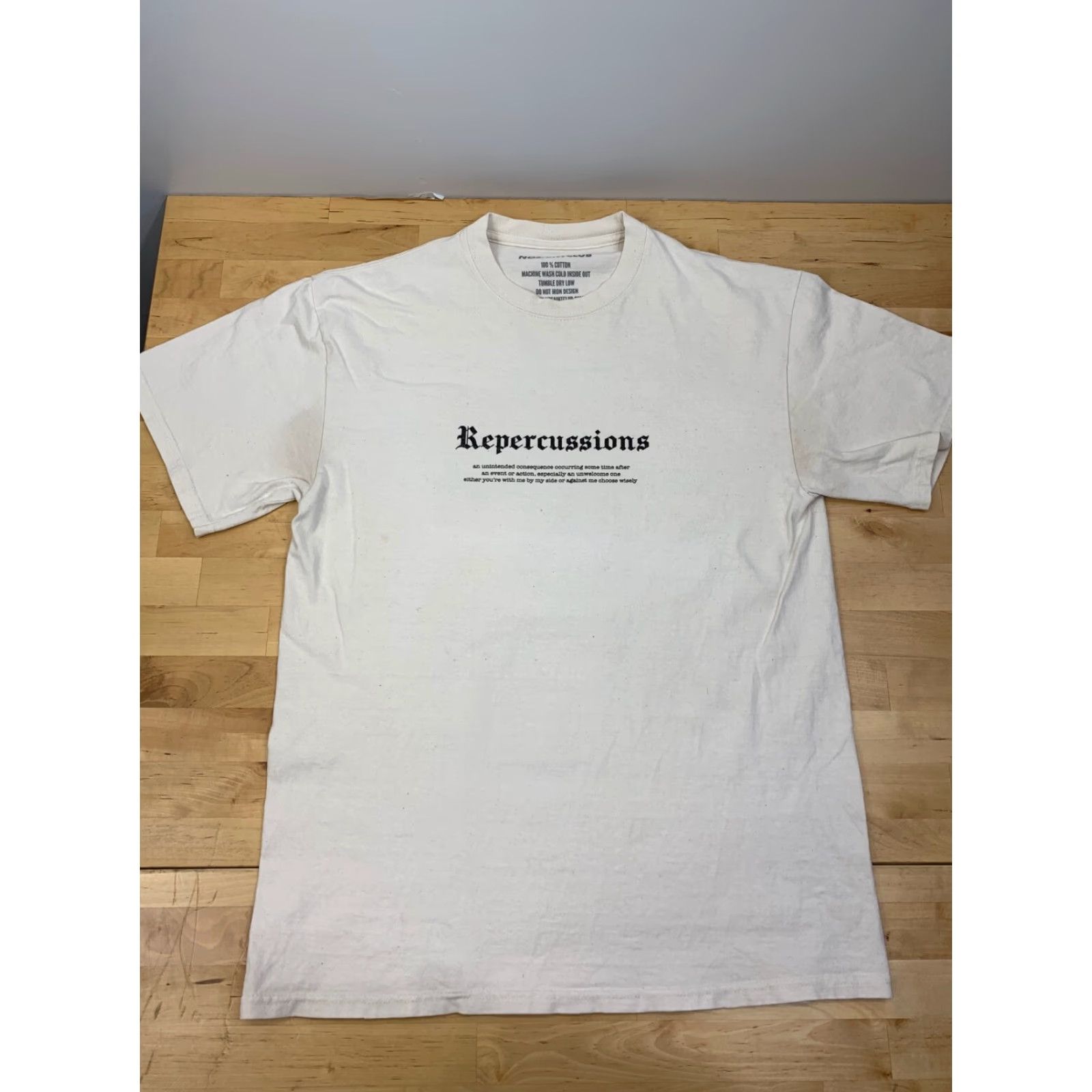 Vintage No Saint Club Graphic Tee Repercussions T Shirt Size M White Short Sleeve Mens Crew Neck T-Shirt Size US M / EU 48-50 / 2 - 3 Thumbnail
