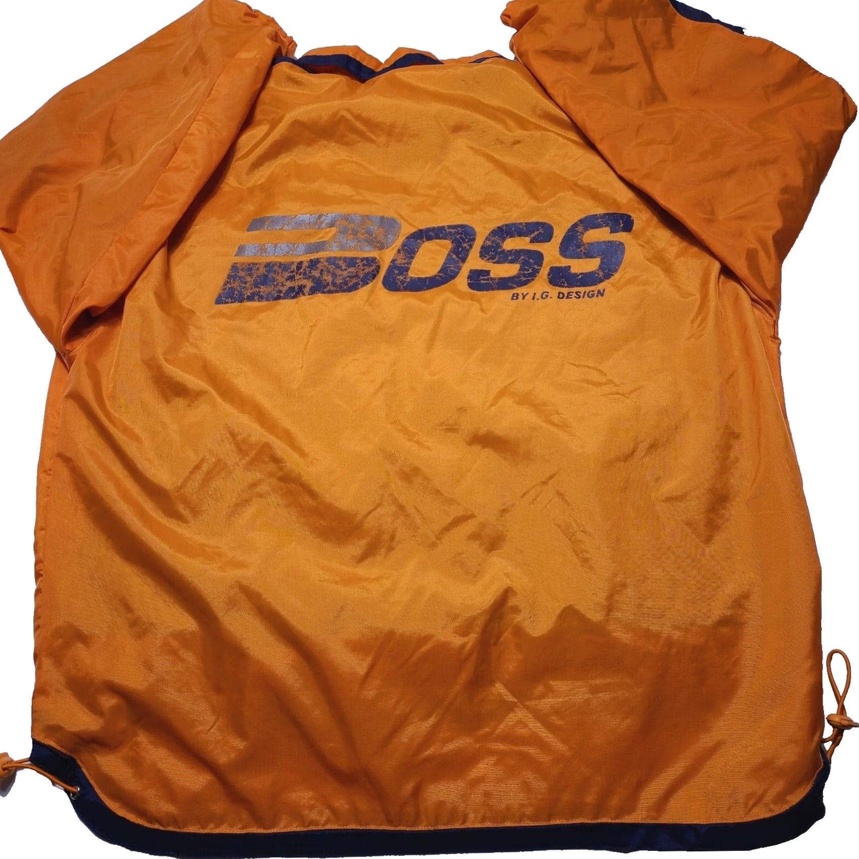 Vintage VINTAGE Boss by IG Design Windbreaker Jacket Lined Hip Hop Men's Medium Orange Size US M / EU 48-50 / 2 - 2 Thumbnail