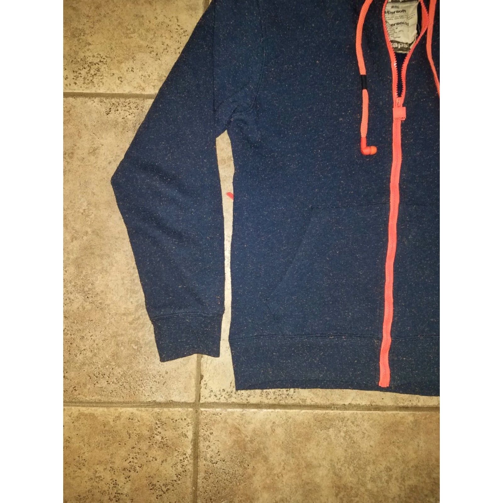 Vintage HB Super Caps Jaw String Headphones Full Zip Hoodie Men M Blue Regular Size Style Full Zip Size US M / EU 48-50 / 2 - 3 Thumbnail
