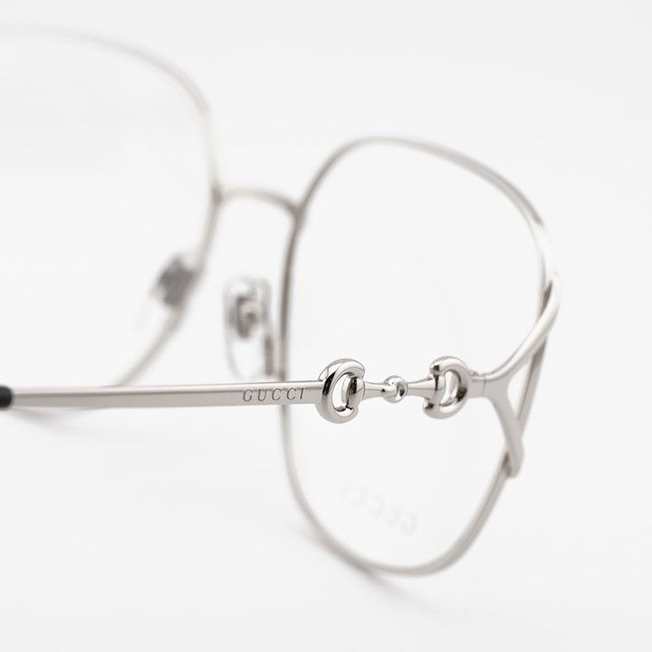 Gucci Gucci GG1019O 002 Eyeglasses Silver 58mm Square Frame Size ONE SIZE - 7 Thumbnail