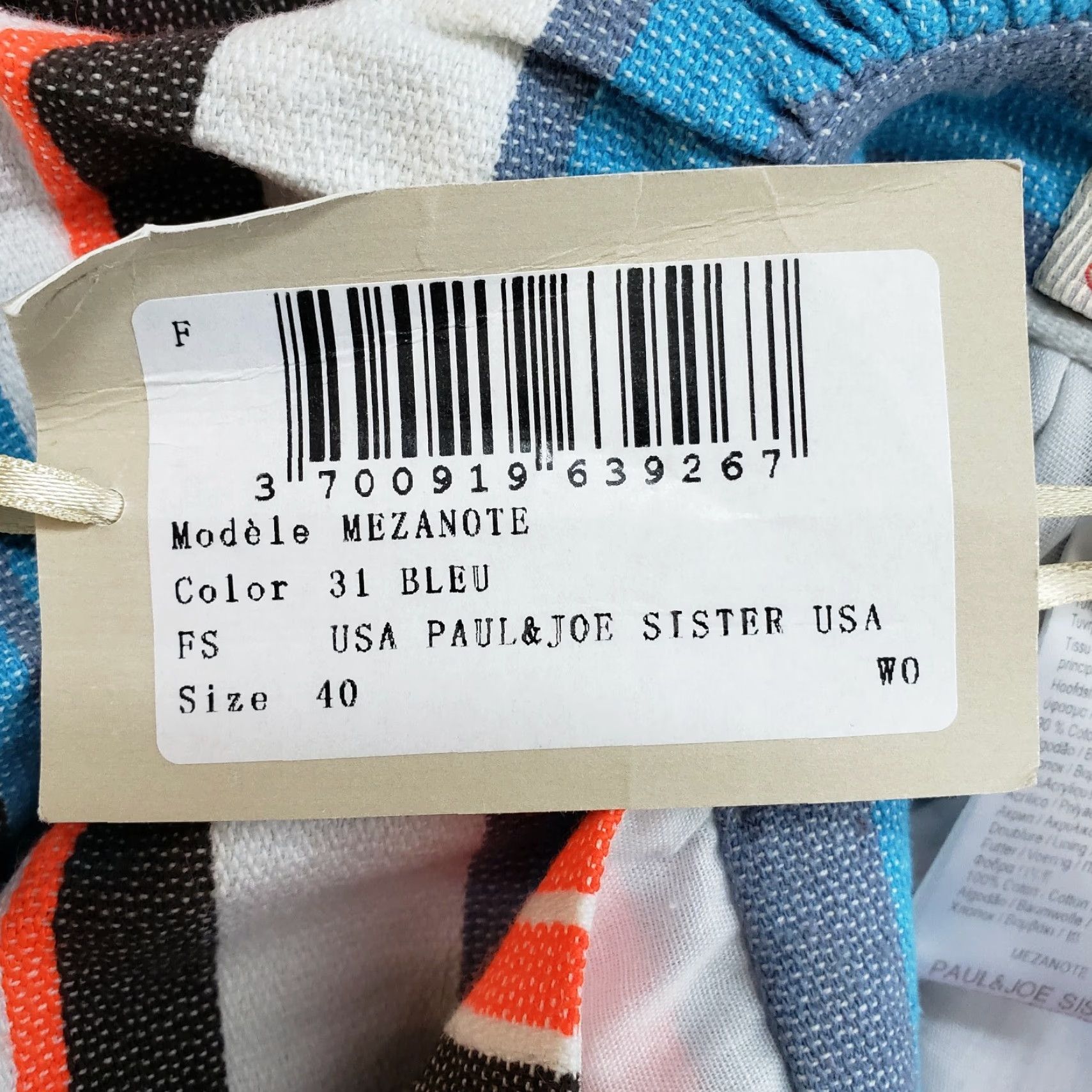 Paul & Joe Paul & Joe Sister Dress Womens Sz 40 Blue Orange Striped Open Back Sleeveless Zip Casual Fit & Flare Mens Womens Girls Size S / US 4 / IT 40 - 6 Thumbnail