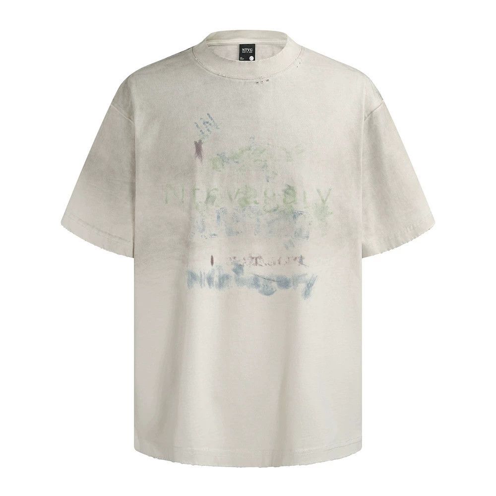 Jean Men's distressed punk gradient graffiti print T-shirt Size US 32 / EU 48 - 1 Thumbnail