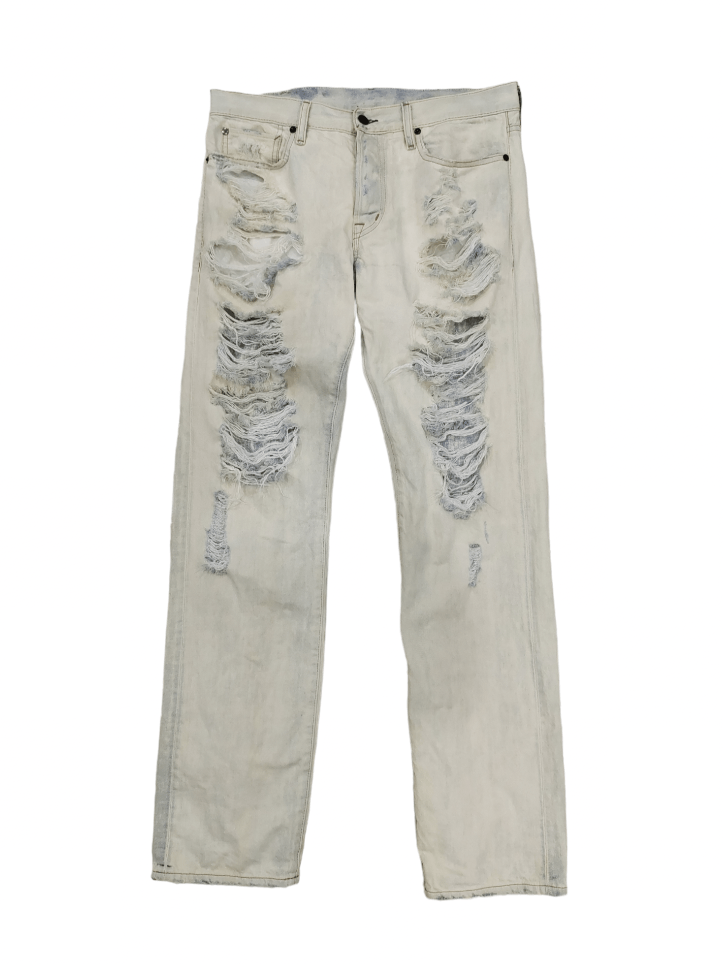 image of Denim And Supply Ralph Laurent Distressed Jeans in White, Men's (Size 35)