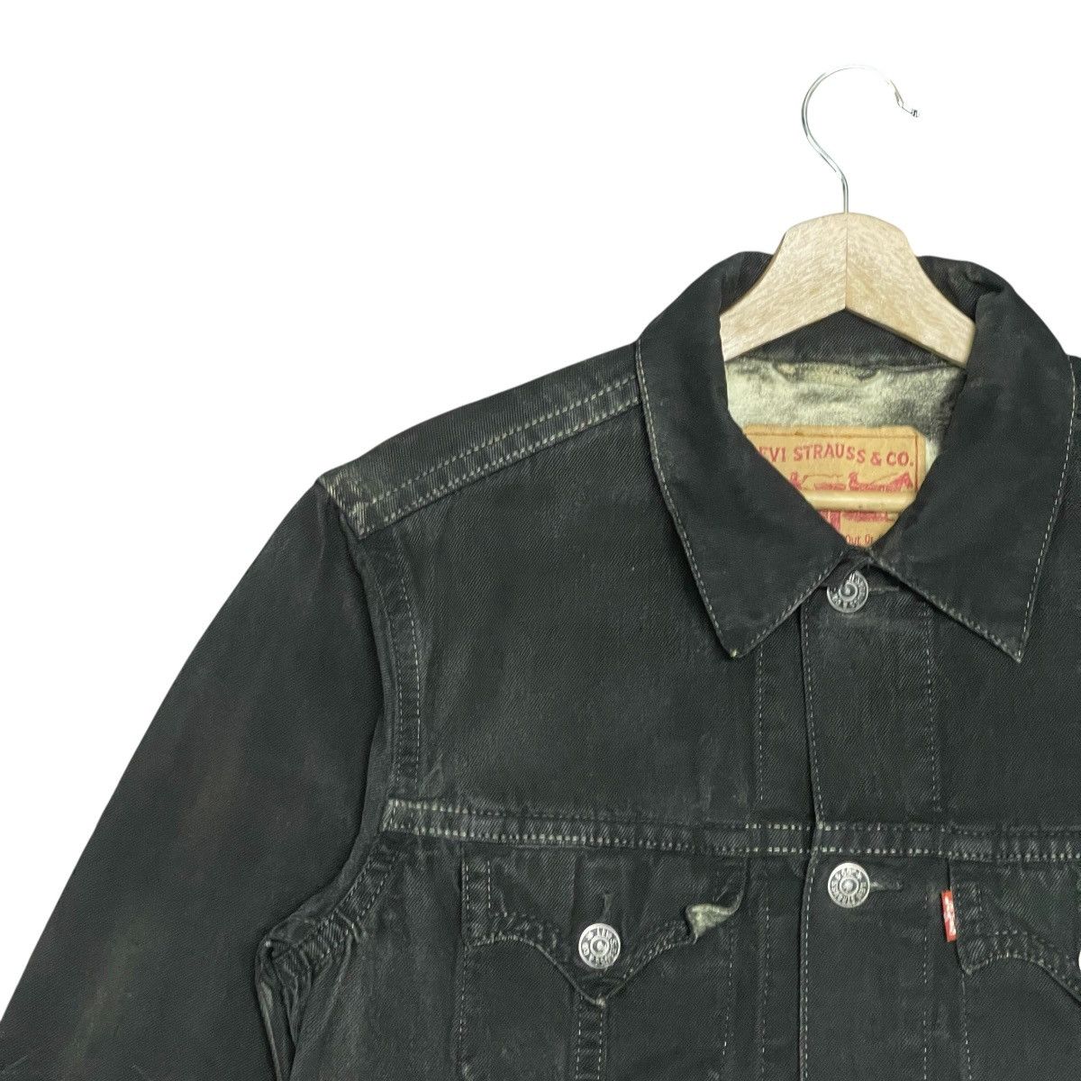 Levi's Vintage Y2k Levi’s Custom Split Bleach Denim Trucker Jacket Size US L / EU 52-54 / 3 - 7 Thumbnail