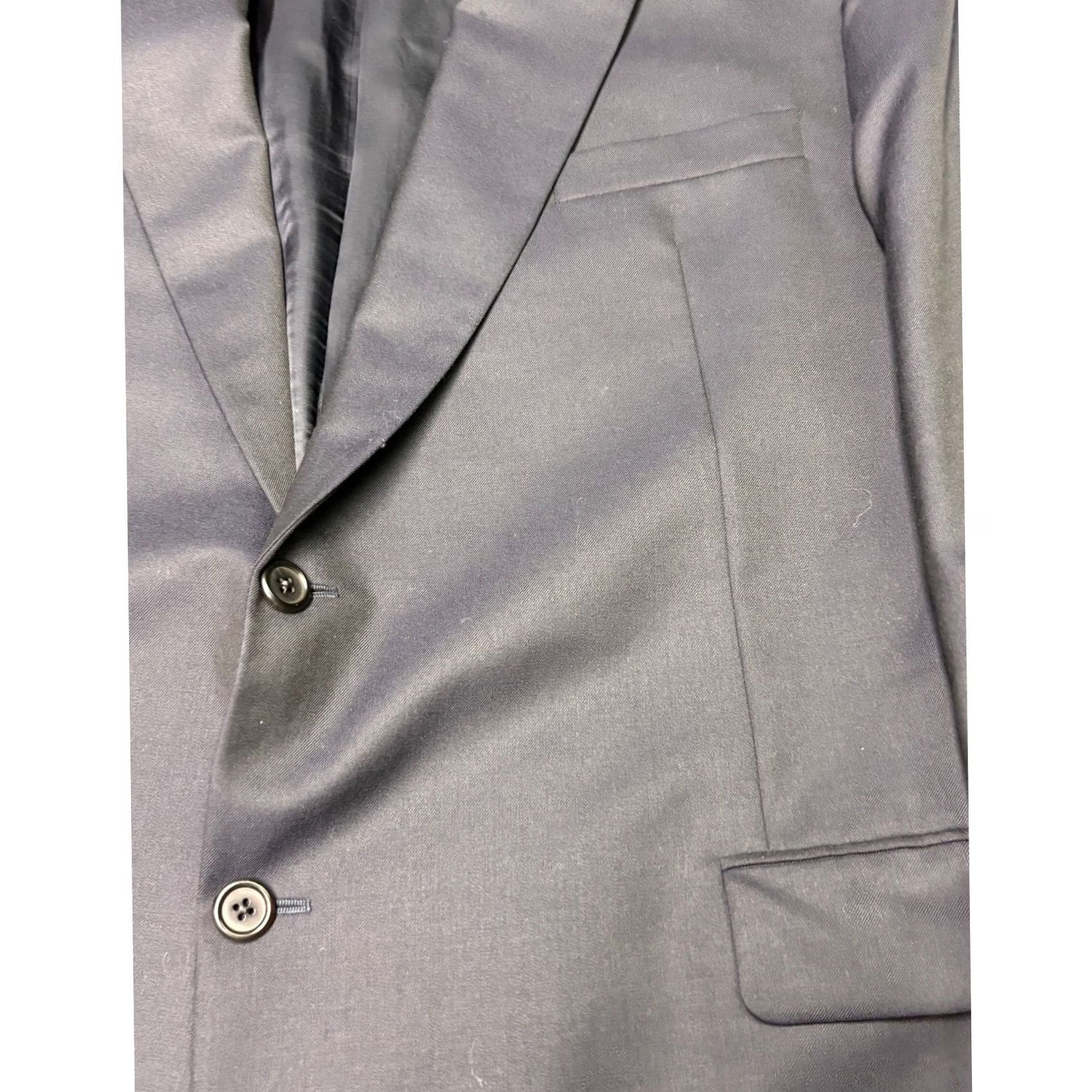 Madison Hickey Freeman Madison Blazer Loro Piana Super 130s Wool Navy Blue 50 Long USA Mens Blazer Wool Navy Blue 50 Long USA Size 50R - 2 Thumbnail