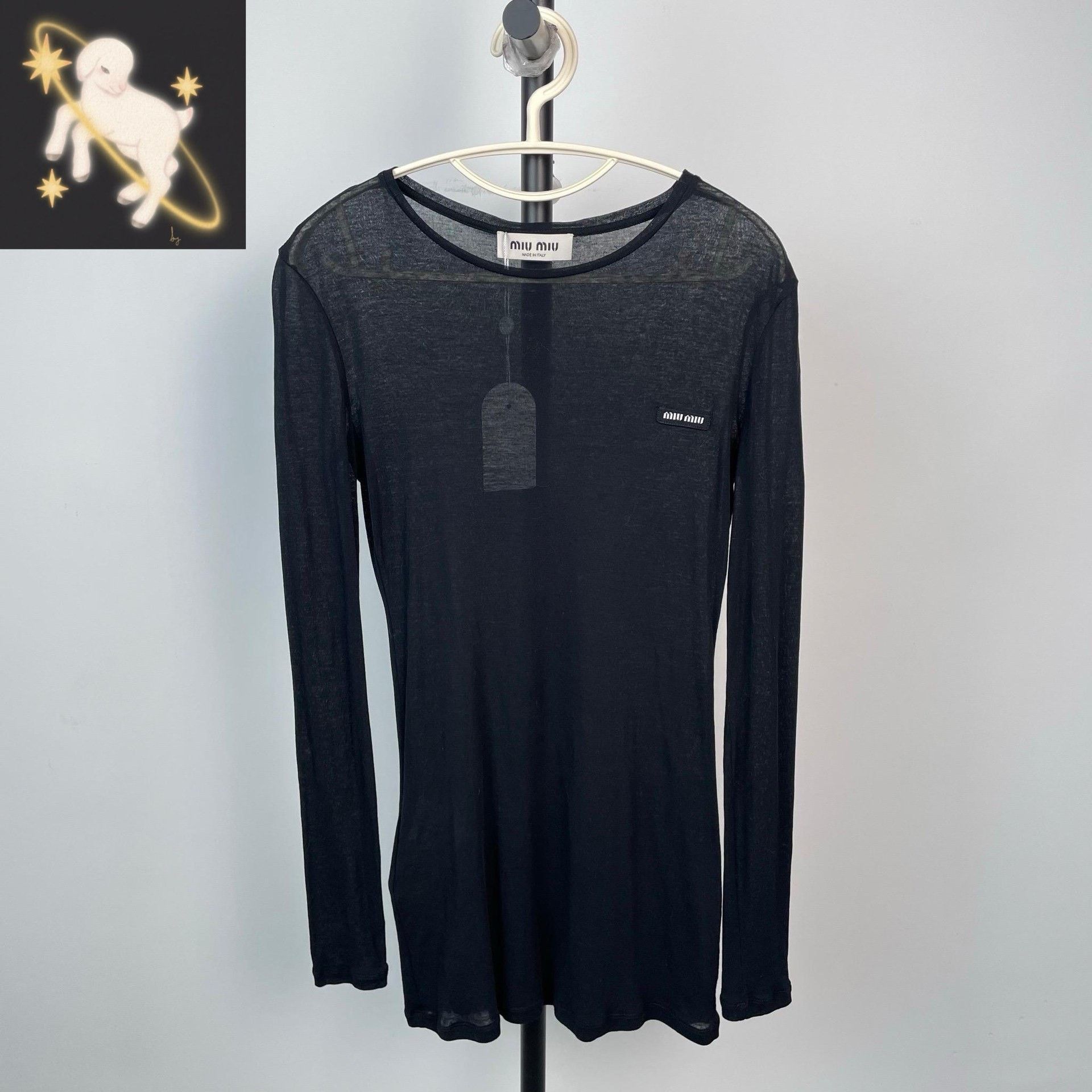 Miu Miu Miu Miu Gray T-Shirt XS Women Size XS / US 0-2 / IT 36-38 - 1 Thumbnail