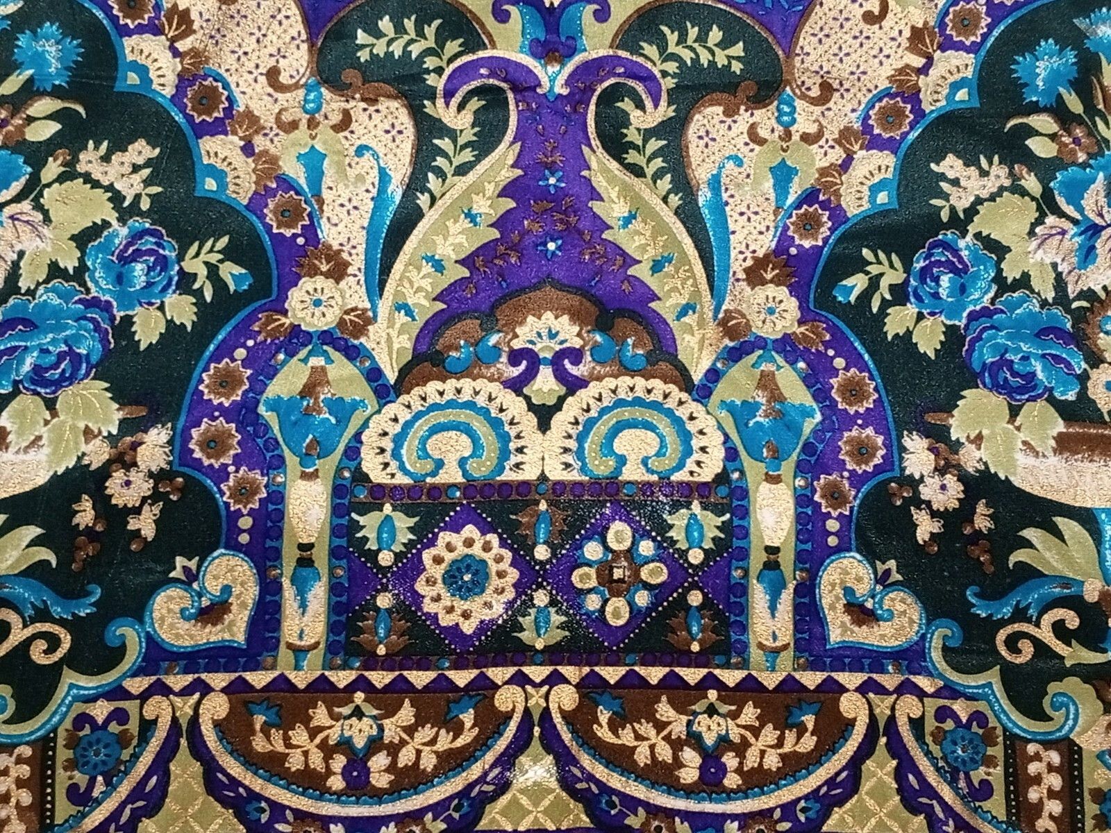 Kenzo KENZO PARIS Floral Flowers Purple Green Blue XXL Silk Scarf Size ONE SIZE - 6 Thumbnail