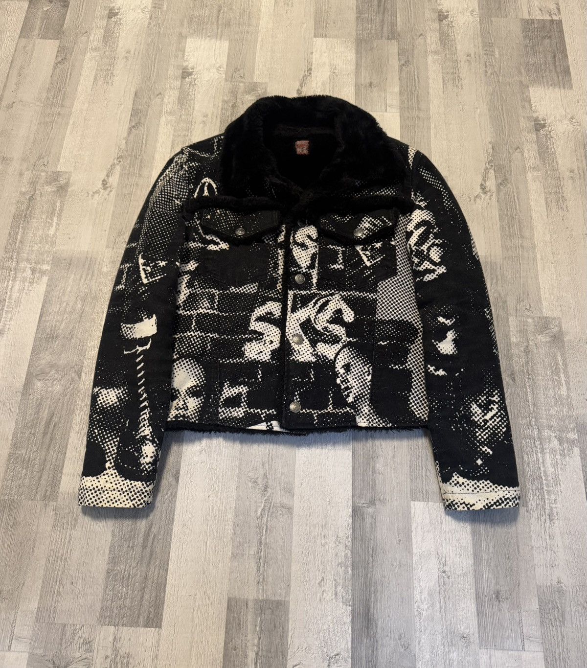 Jean Paul Gaultier Gaultier Jeans AW1997 „Fight Racism“ Denim Fur bomber Size US L / EU 52-54 / 3 - 1 Thumbnail