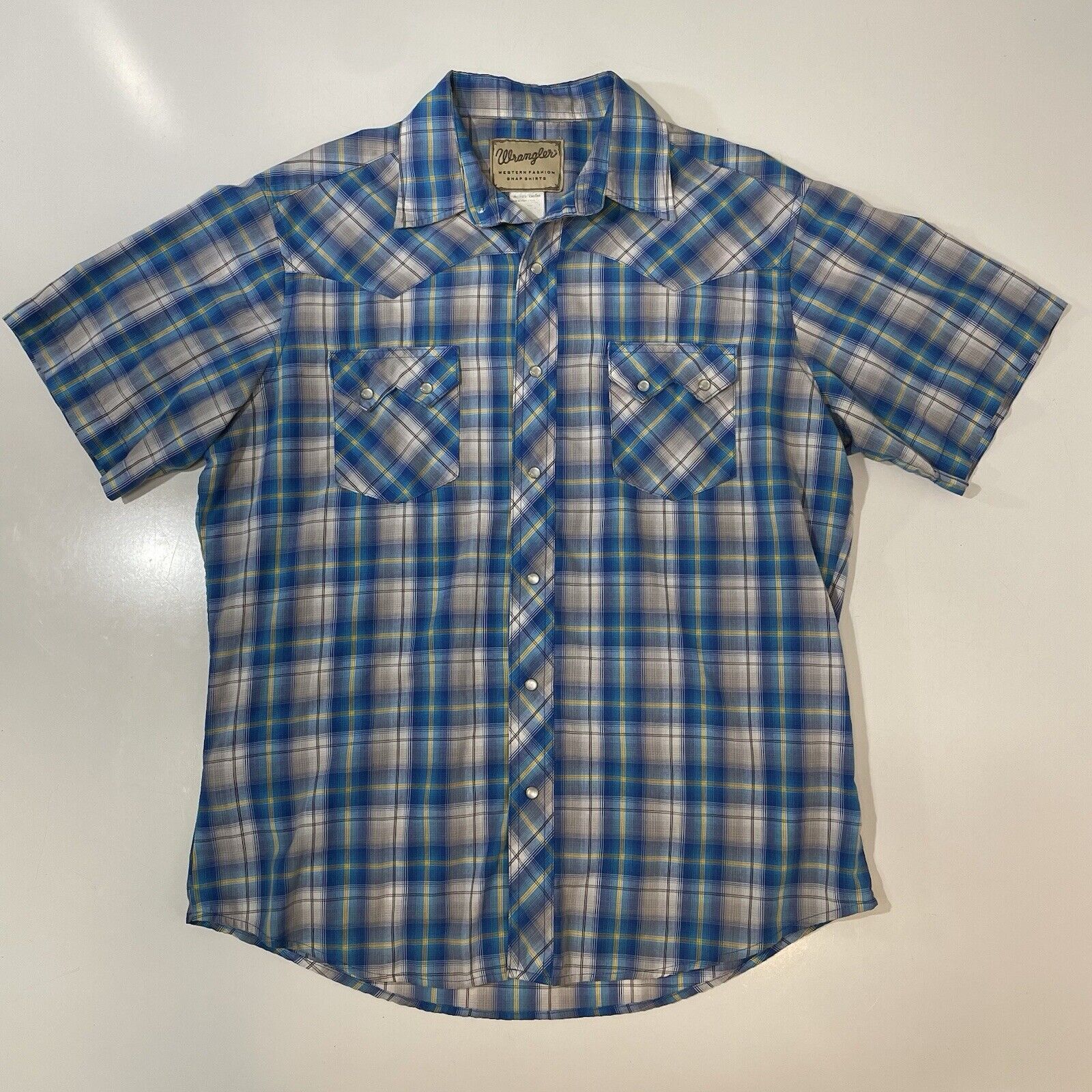 Wrangler Wrangler Retro Western Pearl Snap Shirt Men’s M Blue Plaid Size US M / EU 48-50 / 2 - 1 Thumbnail