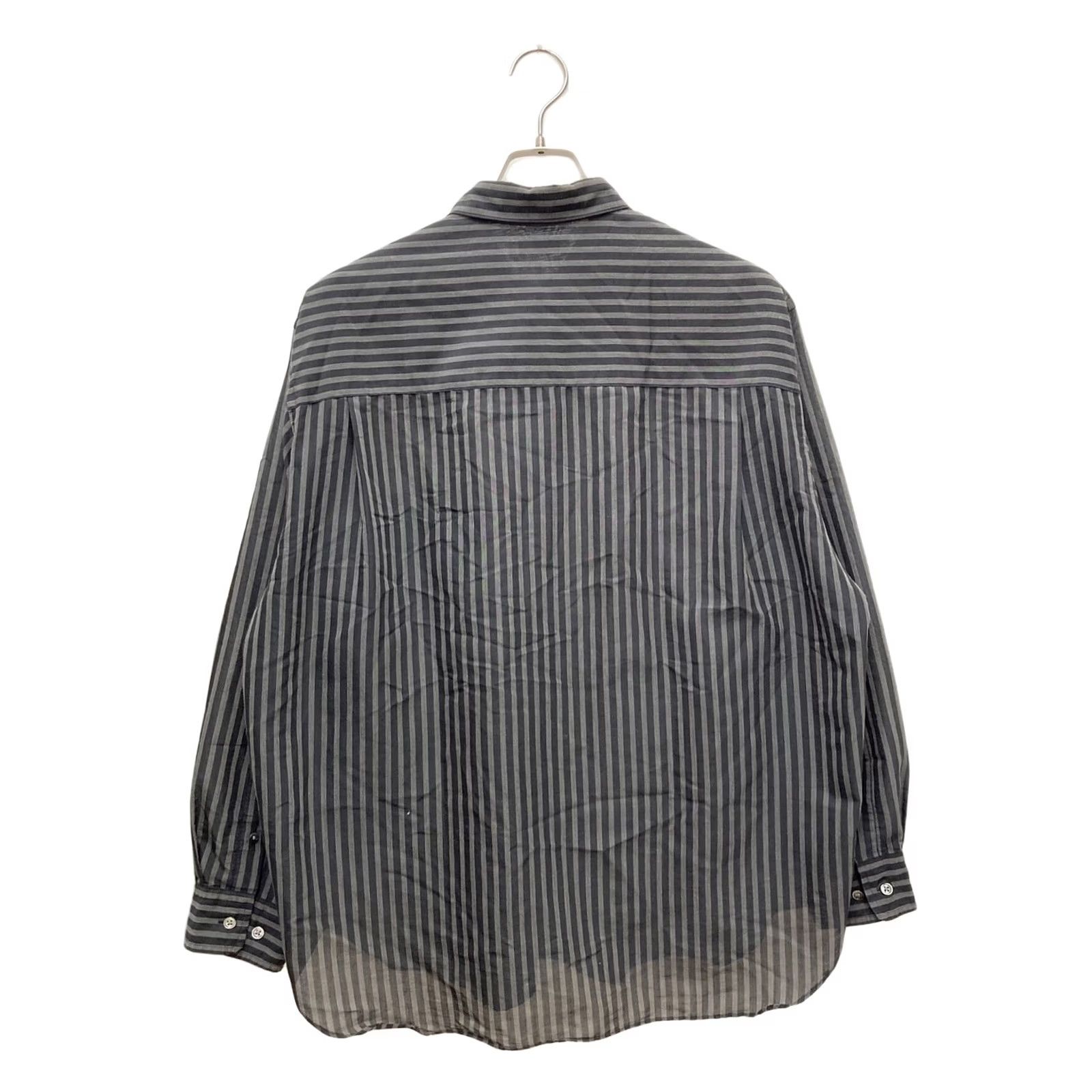 STEVEN ALAN Shirt T/C Dark Stripe Regular Collar Gray M Men 8111 