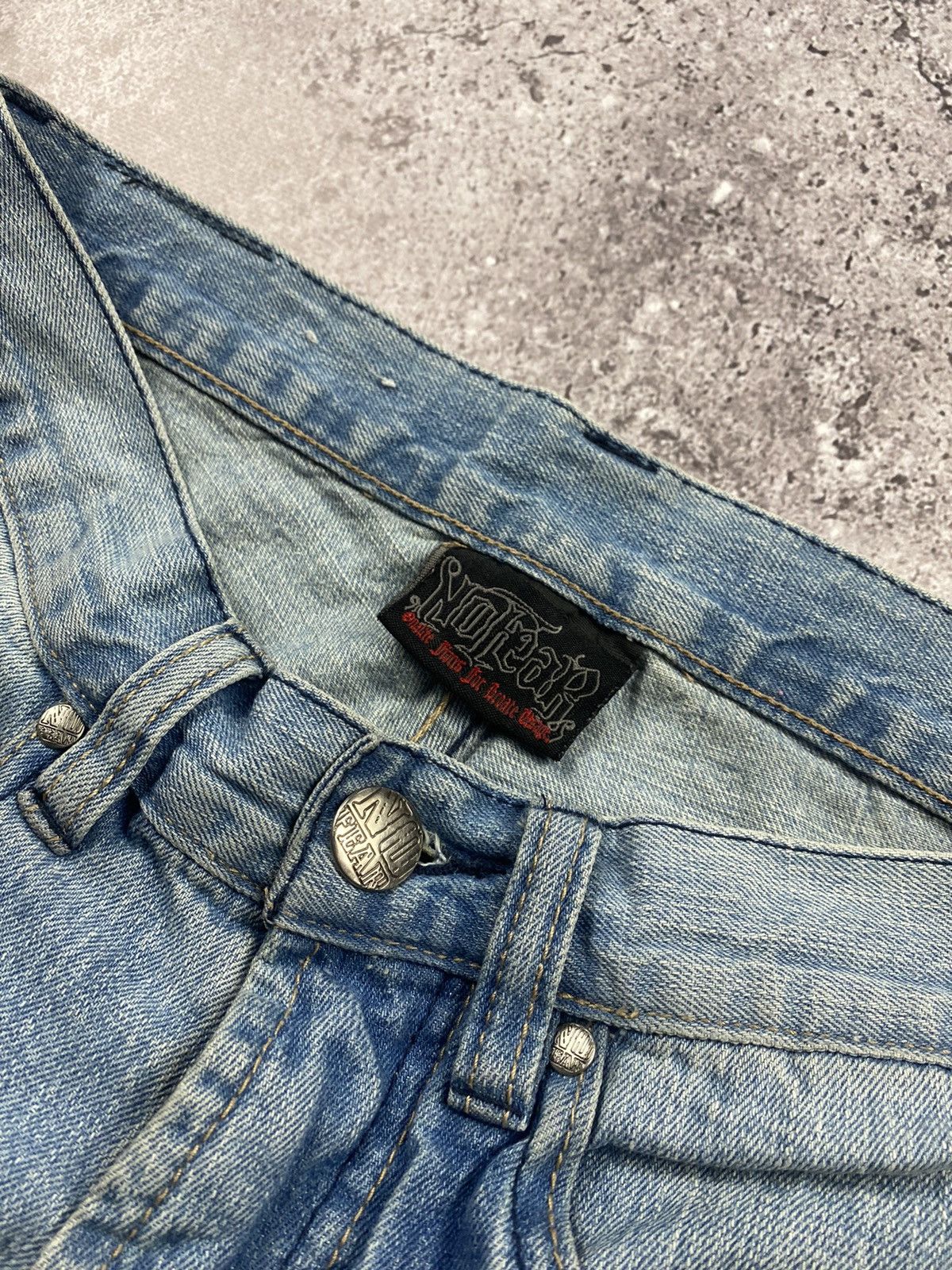 Japanese Brand × No Fear CRAZY No Fear Distressed Vintage Y2K Baggy Rare Jeans Size US 30 / EU 46 - 8 Thumbnail