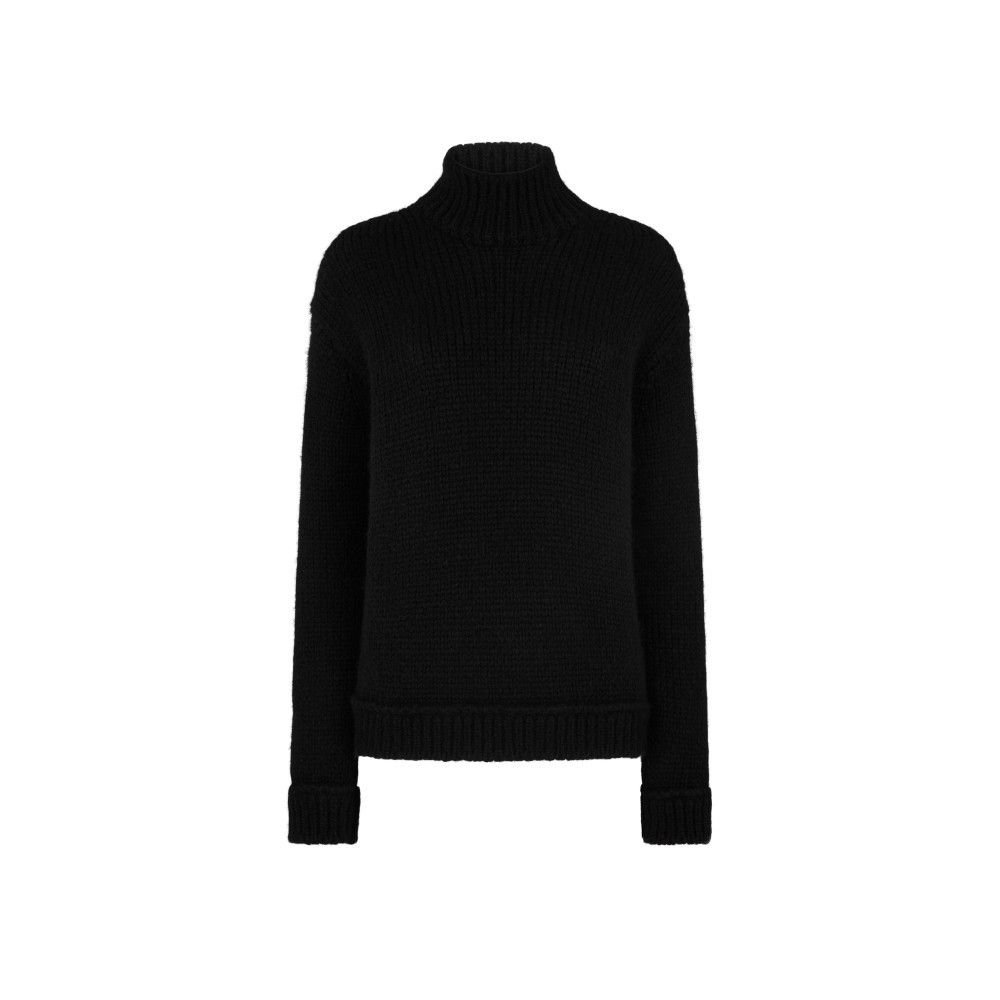 o1loc1c0924 MAK1172 Alpaca Wool Turtleneck Sweater in Black