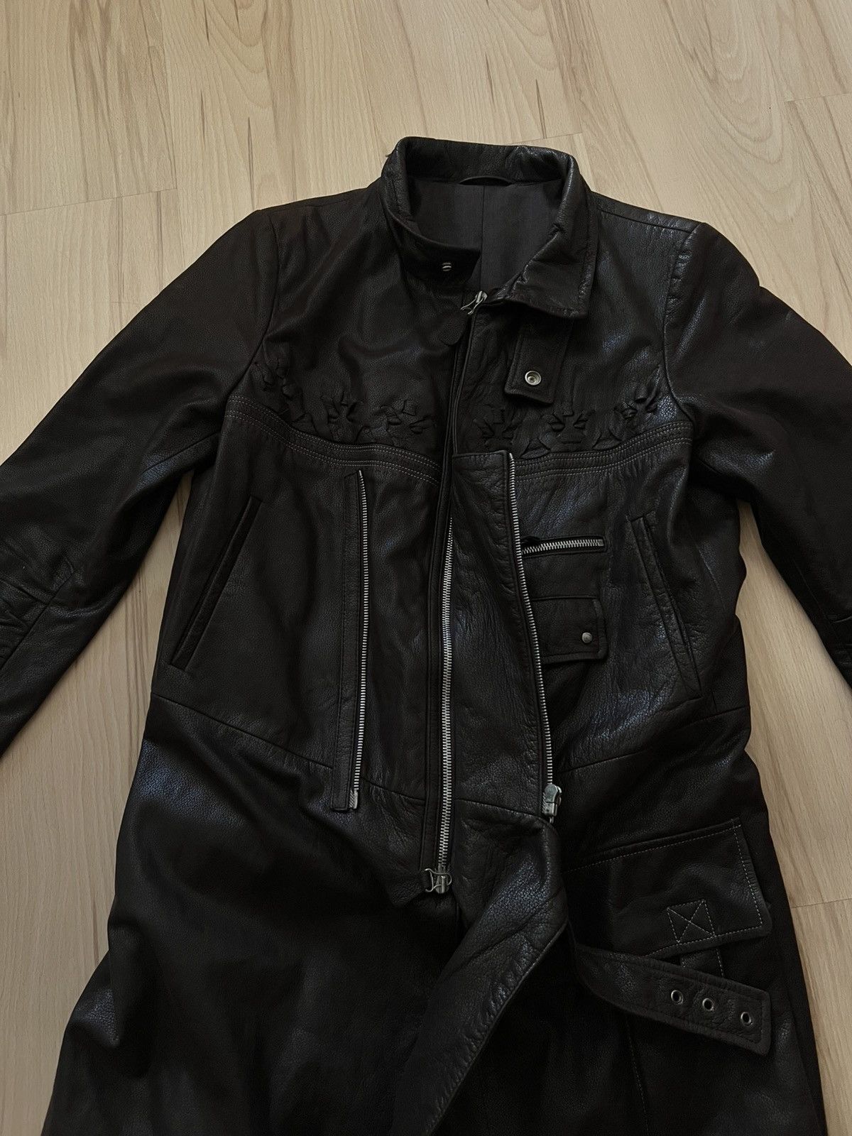 Marithe + Francois Girbaud RARE Marithe Francois Girbaud Leather Trench Coat Jacket Size M / US 6-8 / IT 42-44 - 22 Thumbnail