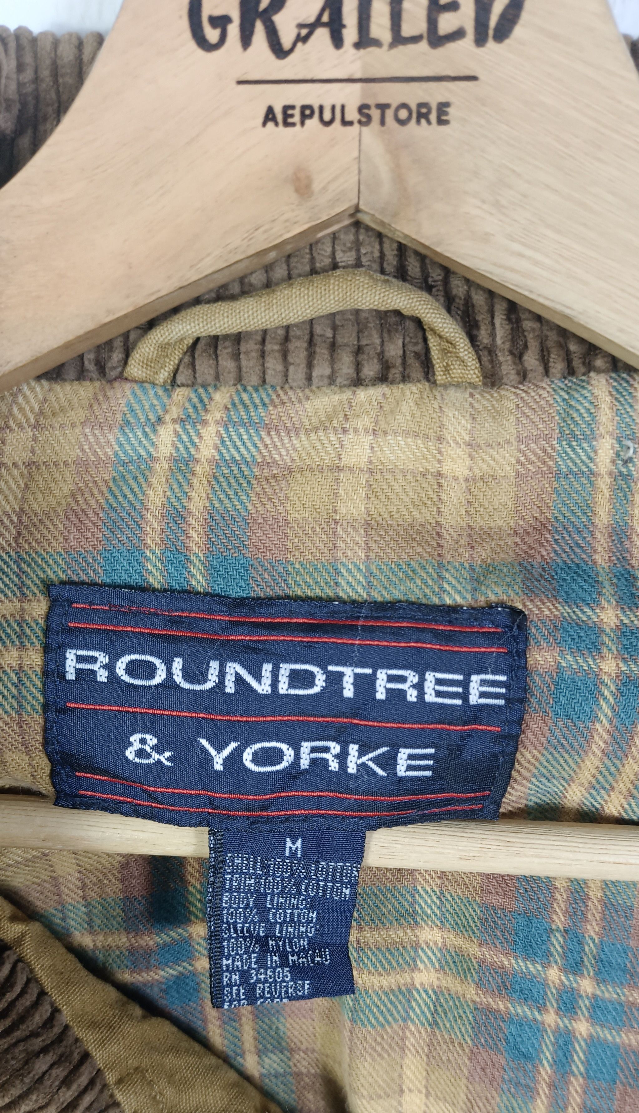 Roundtree & Yorke Vintage 🔥 RoundTree And Yorke Mens Browns Chore Jacket Size US L / EU 52-54 / 3 - 11 Thumbnail