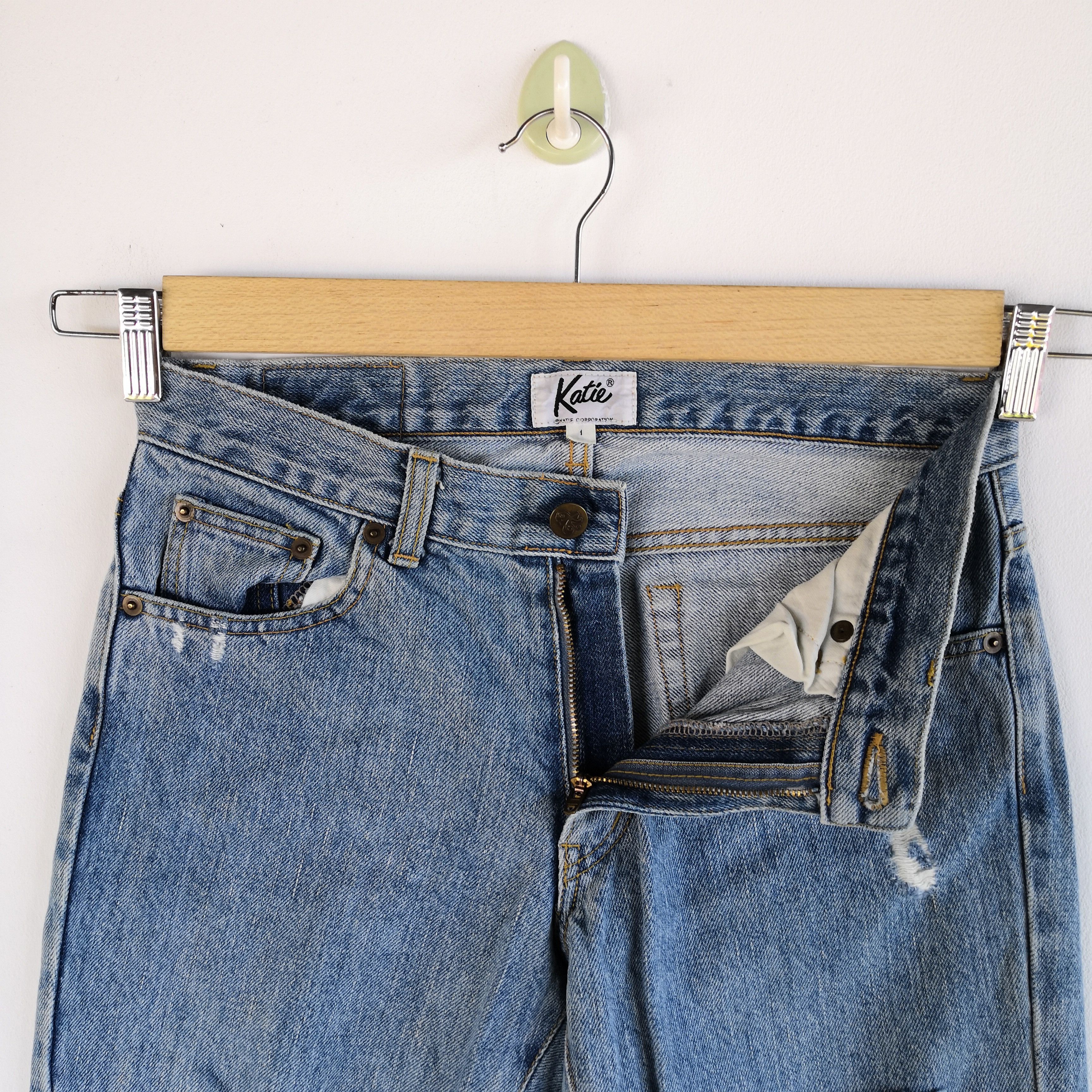 Japanese Brand Distressed Katie Jeans Flared Denim Boot Cut Pants Size 28" / US 6 / IT 42 - 5 Thumbnail