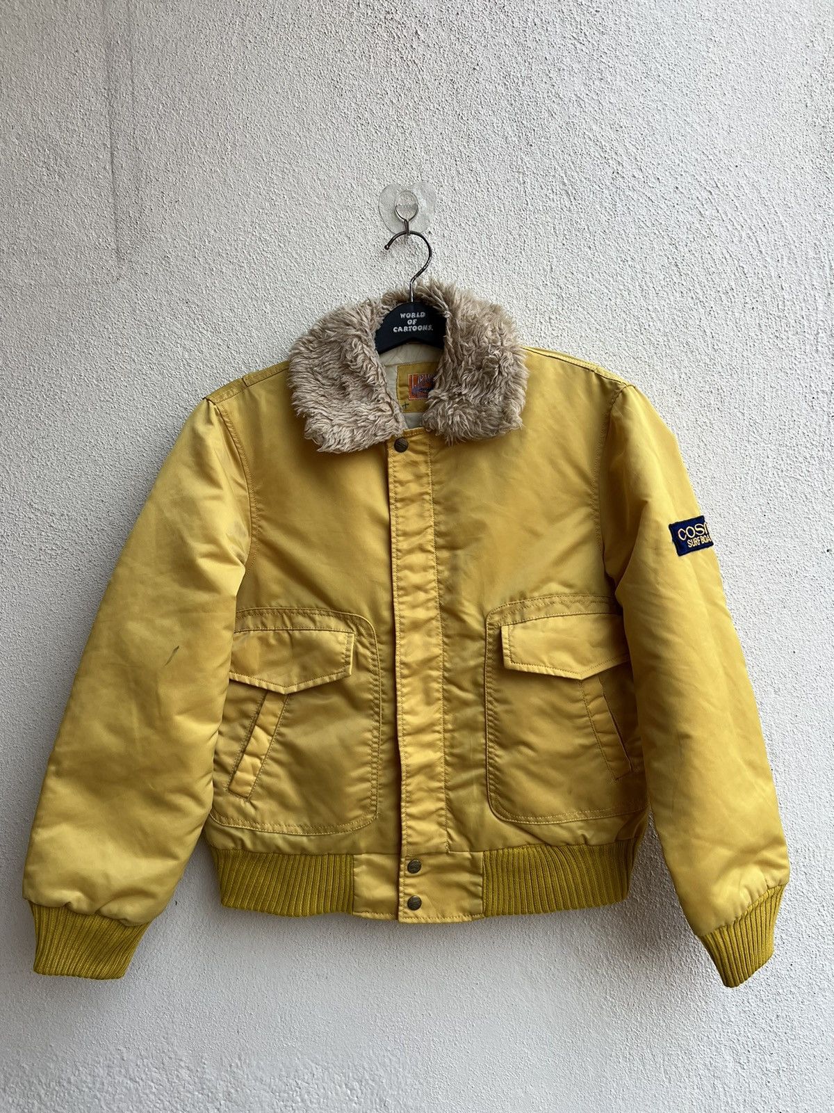 Vintage × Wrangler Vintage 80s WRANGLER Quilt Lining Yellow Nylon Bomber Jacket Size US M / EU 48-50 / 2 - 24 Thumbnail