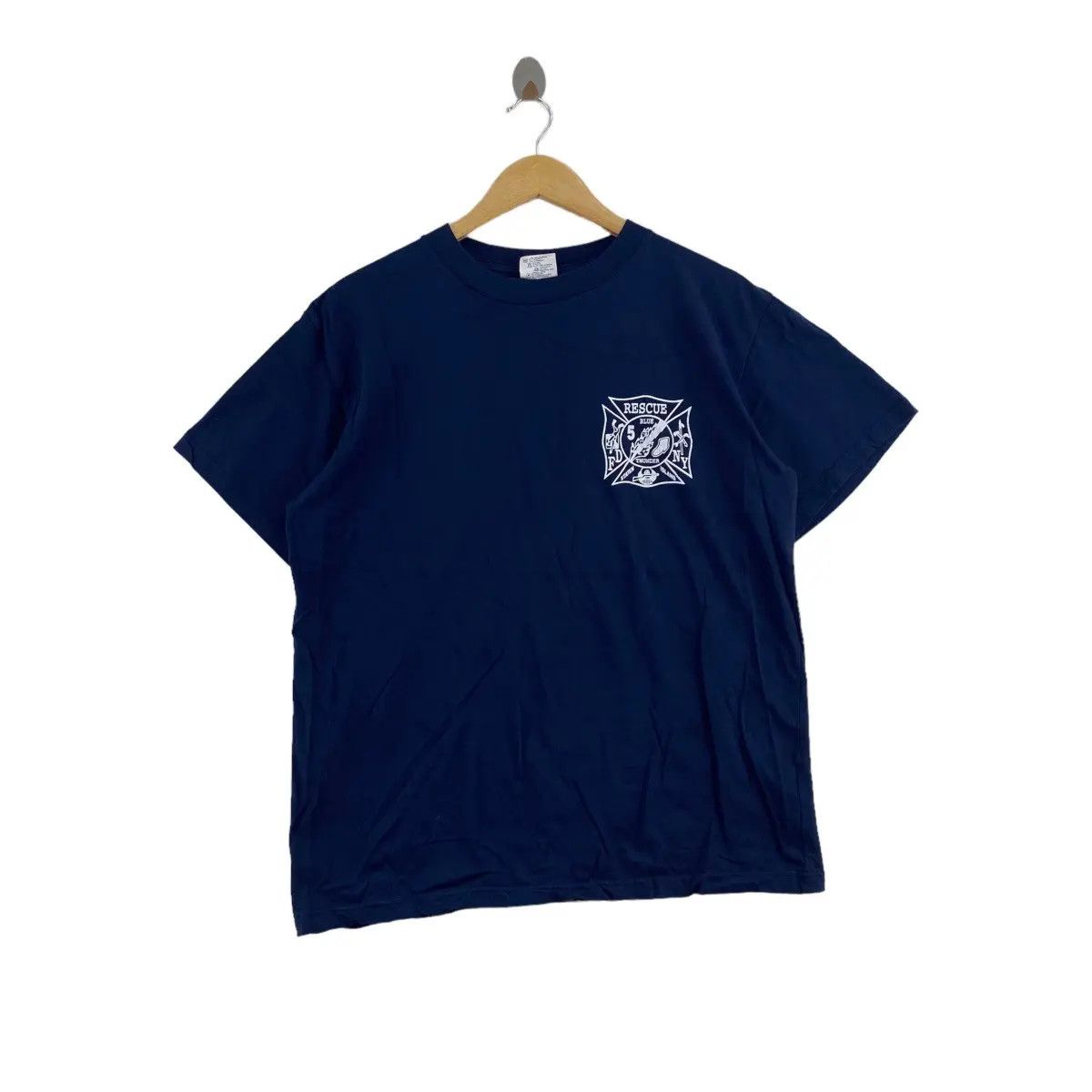 Vintage Vintage FIRE FIGHTERS New York Dept Tee Shirt Top Rescue Size US L / EU 52-54 / 3 - 6 Thumbnail
