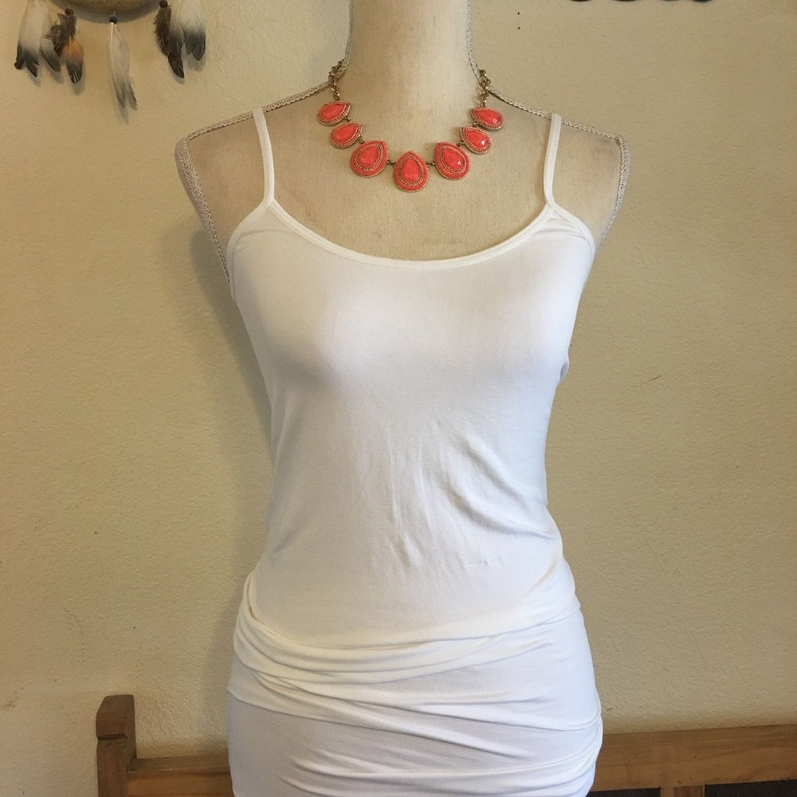 Jewelry Coral tone faceted tear drop statement necklace Size ONE SIZE - 4 Thumbnail