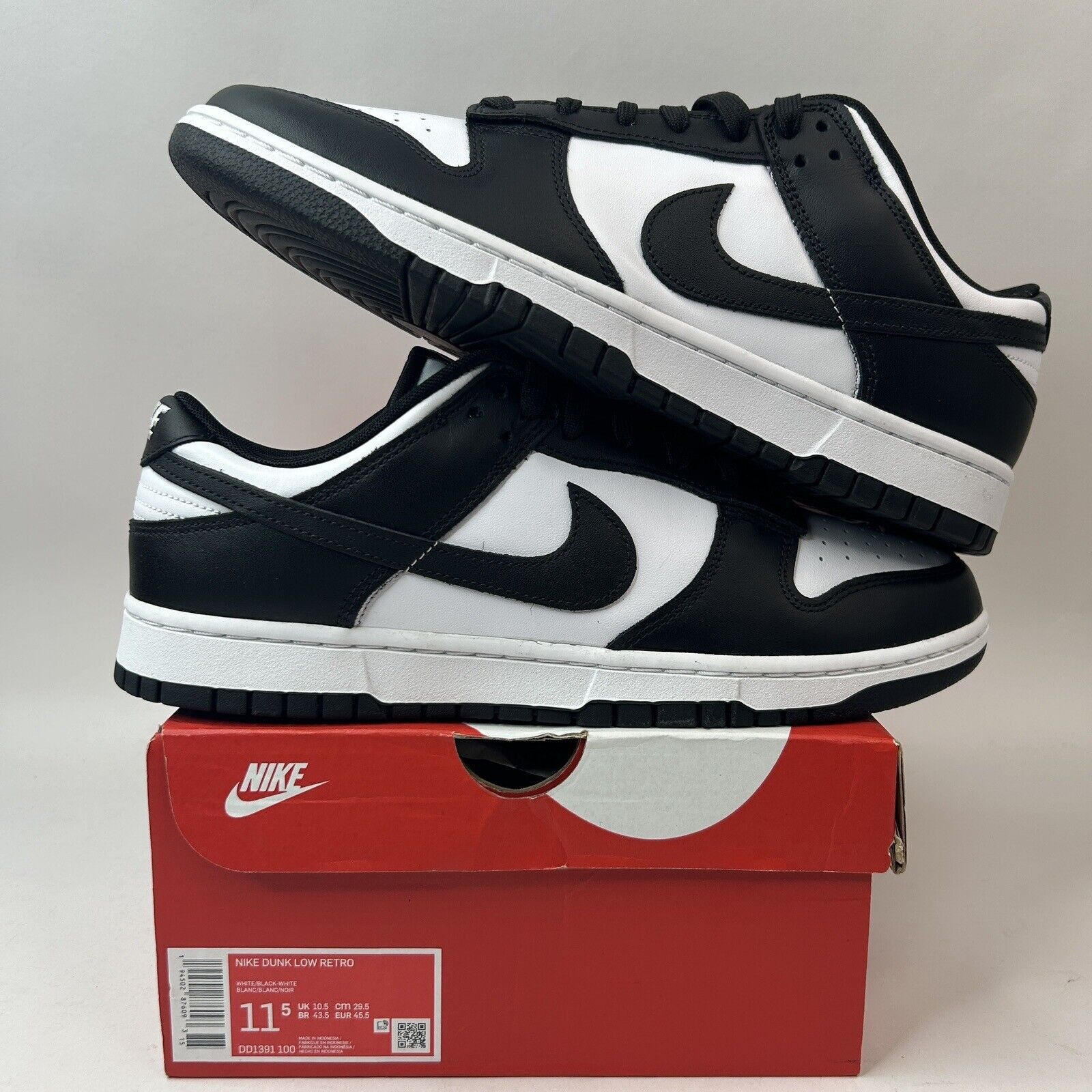 Nike Nike Dunk Low Retro “Black White/Panda” 2023 Size US 11.5 / EU 44-45 - 1 Thumbnail