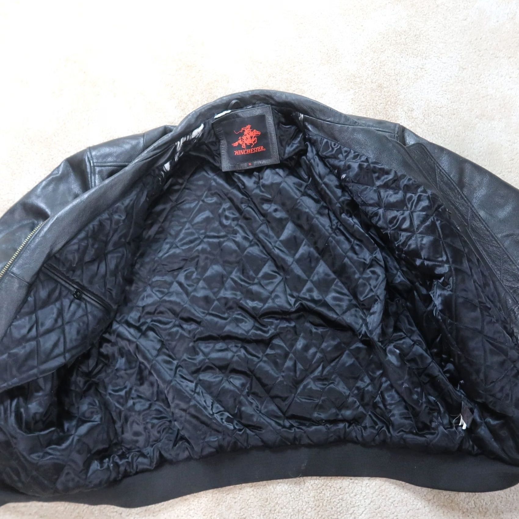 Vintage VINTAGE Winchester Leather Jacket Men XL Full Zip Insulated Bomber Coat Black Size US XL / EU 56 / 4 - 7 Thumbnail