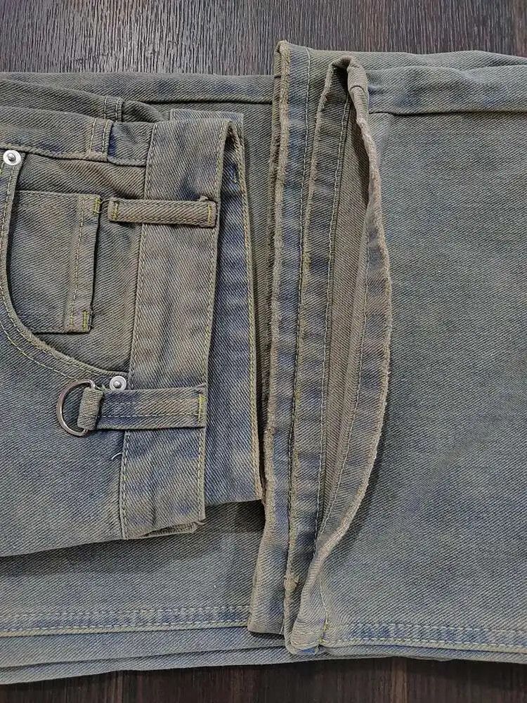Japanese Brand Gray Wide Leg Washed Baggy Jeans Denim Size US 30 / EU 46 - 4 Thumbnail