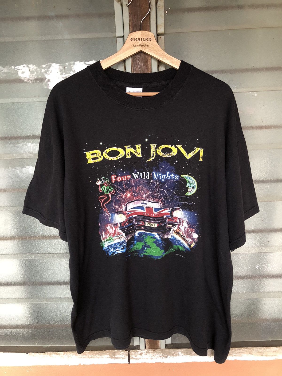 Bon Jovi Vintage Bon Jovi Four Wild Nights 2001 Tour Sold Out Tee Size US XL / EU 56 / 4 - 2 Thumbnail