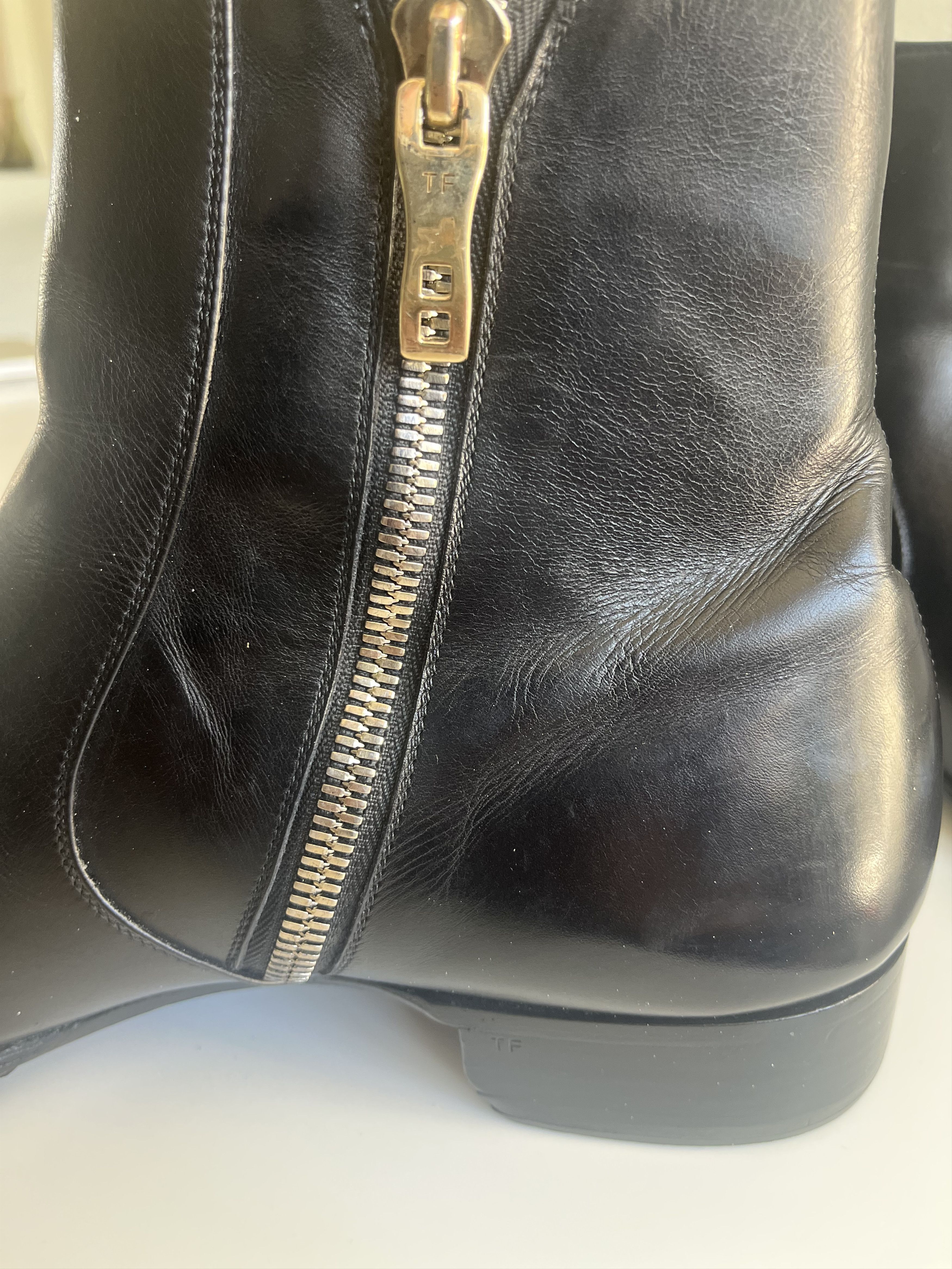 Tom Ford Tom Ford Elkan Burnished Leather Zip Boots Size US 11.5 / EU 44-45 - 4 Thumbnail