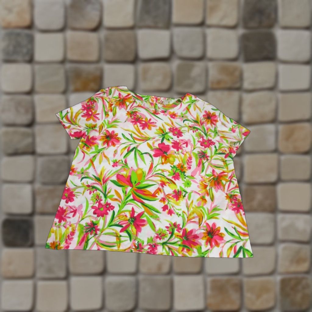 J.Crew J.Crew Shirt Womens XL White Floral Blouse Short Sleeve Womens XL White Floral Blouse Size XL / US 12-14 / IT 48-50 - 1 Thumbnail