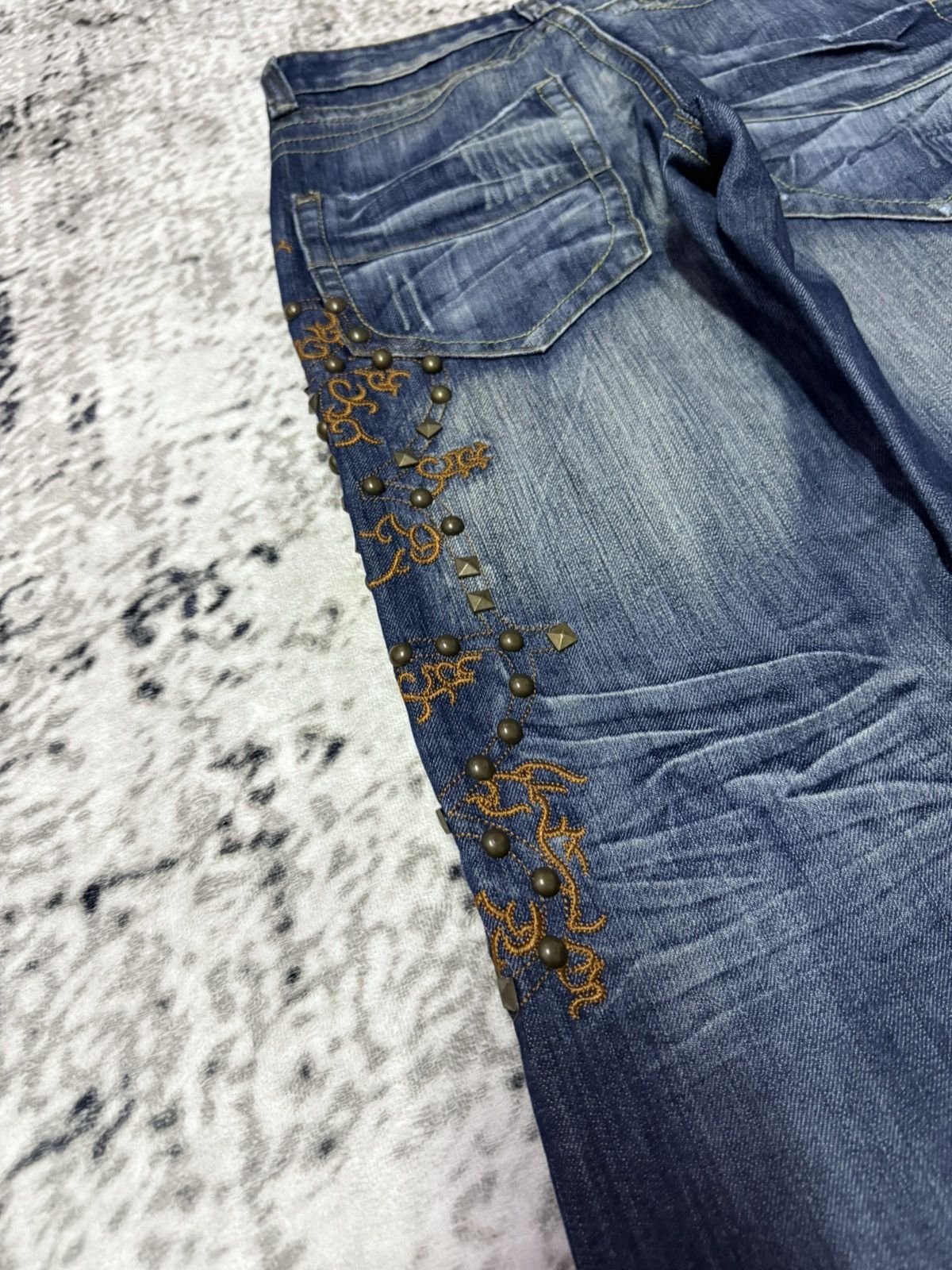 Japanese Brand Tornado Mart Style Studded Tribal Denim Japanese Brand Size US 30 / EU 46 - 9 Thumbnail