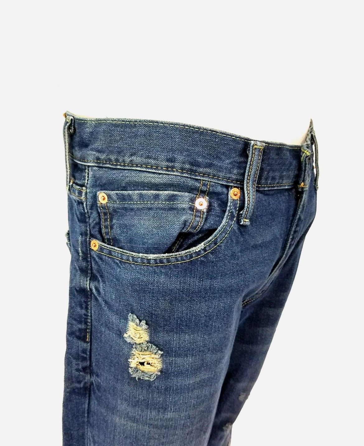 Levi's × Vintage 511 Slim Jeans W29” x L32” Distressed Upcycled Size US 29 - 3 Thumbnail
