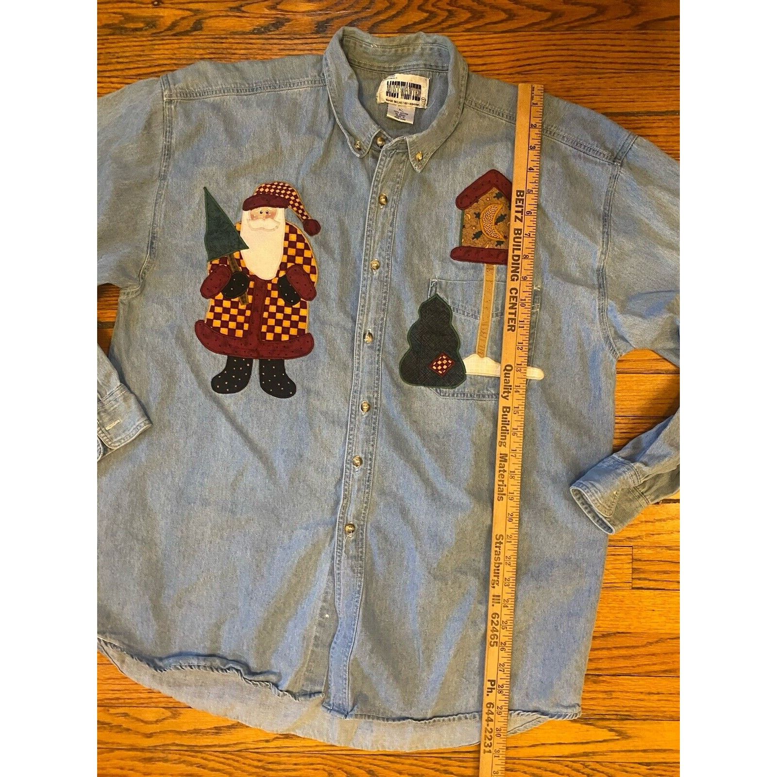 Other VTG Christmas Santa Denim Button Up Women’s XL Most Wanted Size XL / US 12-14 / IT 48-50 - 7 Thumbnail