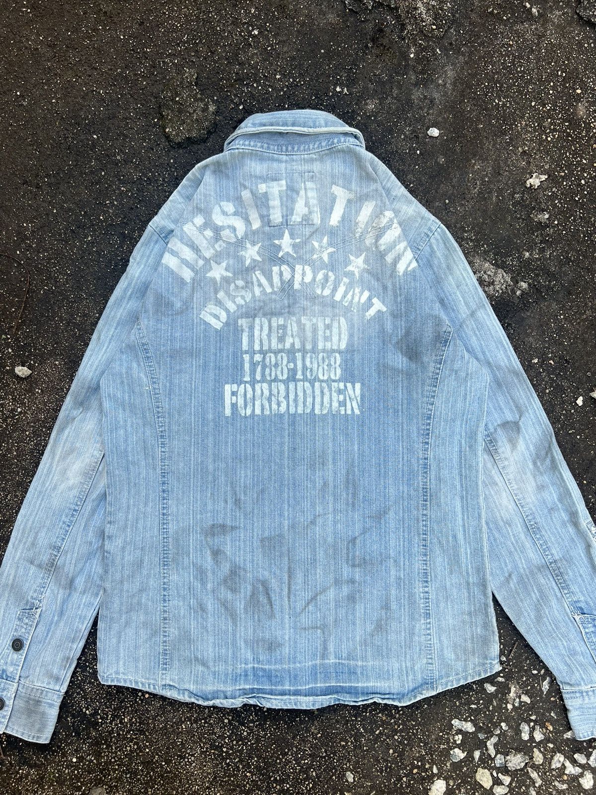 If Six Was Nine In The Attic Hesitation Forbidden Denim Shirt Jacket Size US M / EU 48-50 / 2 - 7 Thumbnail