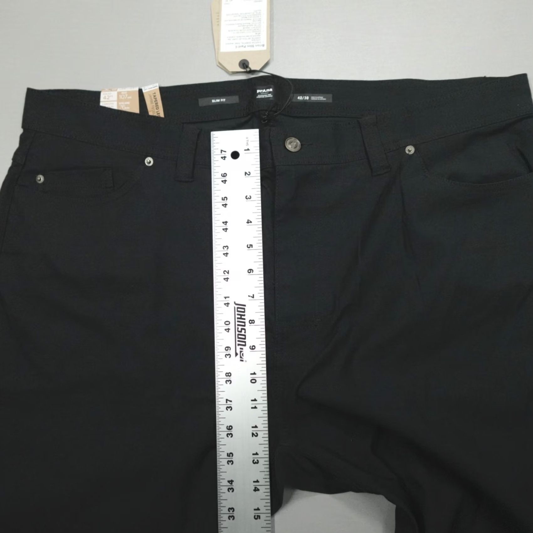 Prana Prana Brion II Slim Fit Stretch Pants Men's 42x30 Dark Iron Gray Chino Straight 5-Pocket Size US 42 / EU 58 - 6 Thumbnail