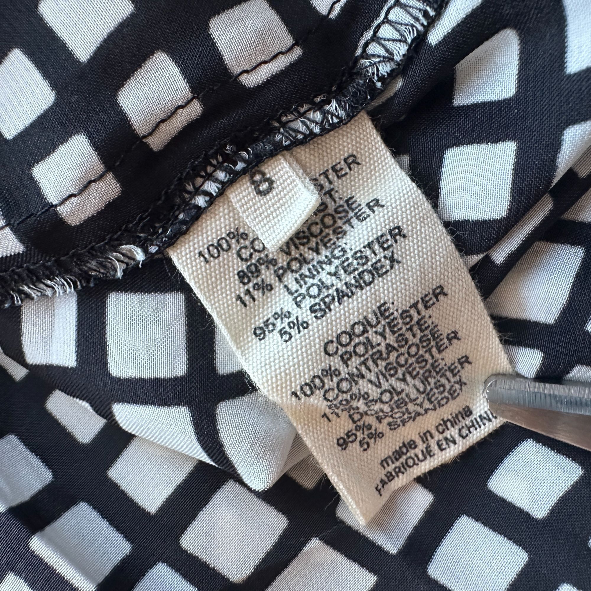 L'AGENCE L'Agence Womens 8 Dress Checker Sleeveless A-Line Black Whit Size M / US 6-8 / IT 42-44 - 7 Thumbnail