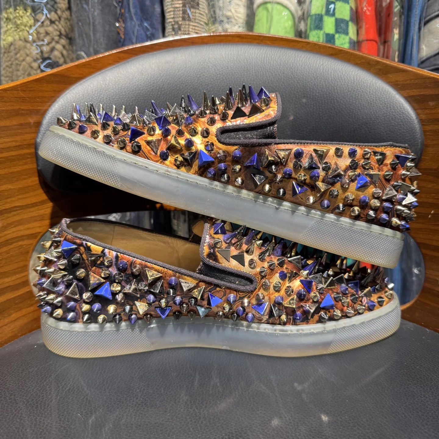 Christian Louboutin CL Crystal-Embellished Red Sole Loafer 40 Near New Size US 7 / EU 40 - 7 Thumbnail
