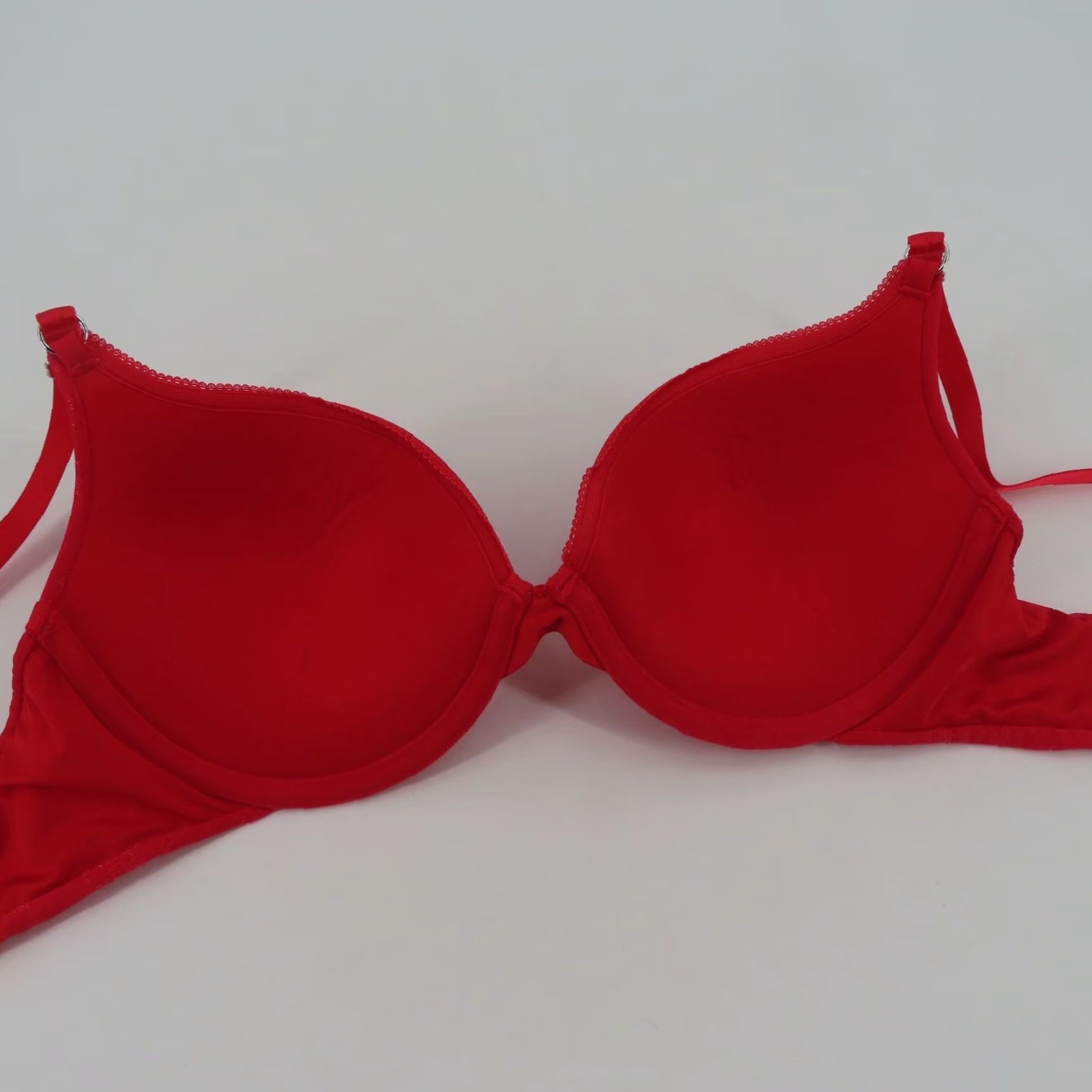 Vintage Lily of France Bra 36C Push Up Underwire Red Floral Pattern 2131101 Women Size ONE SIZE - 7 Thumbnail