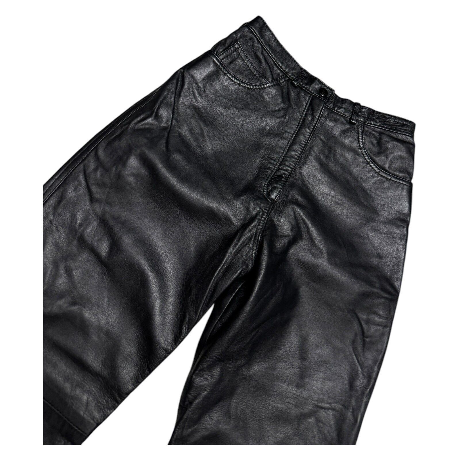 Leather × Vintage Vintage 90s GENUINE LEATHER DiCapra Designer Biker Pants Size 26" / US 2 / IT 38 - 4 Thumbnail
