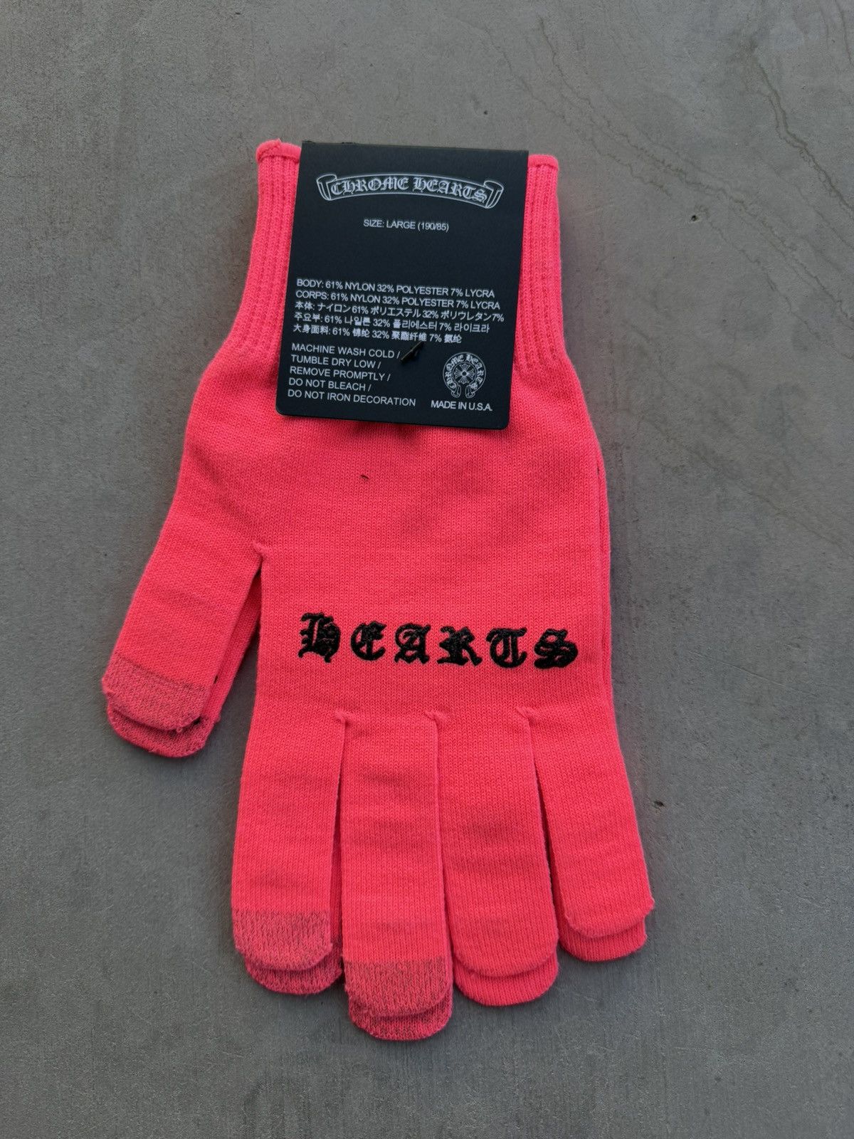 Chrome Hearts Chrome Hearts Pink Checkmate Work Gloves Large NWT Size ONE SIZE - 2 Thumbnail